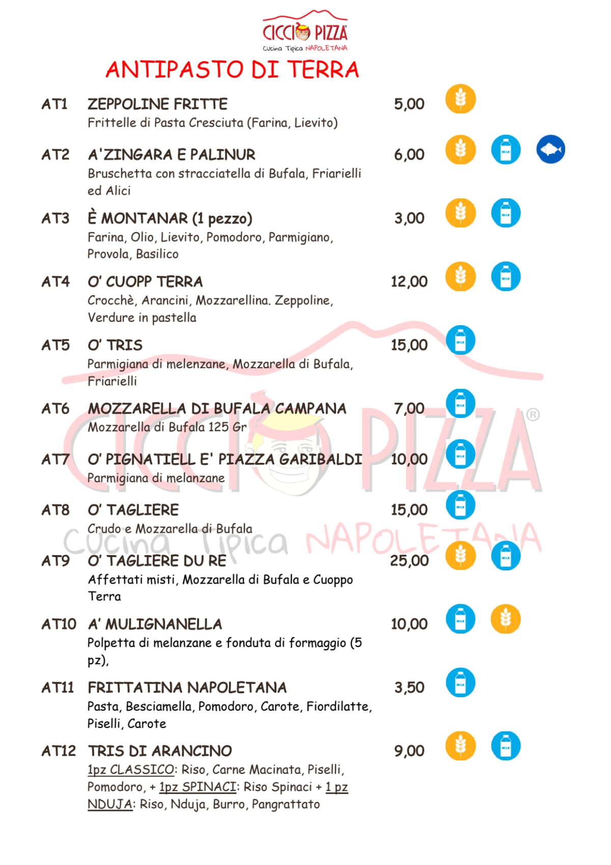 Ciccio Pizza Umbria menu