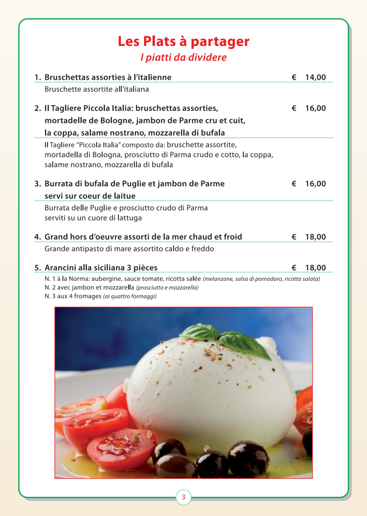 Carte et Menus 2024 Piccola Italia à Nice TheFork