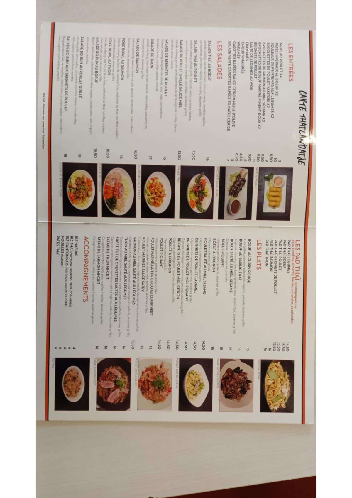 Shen-Thai menu