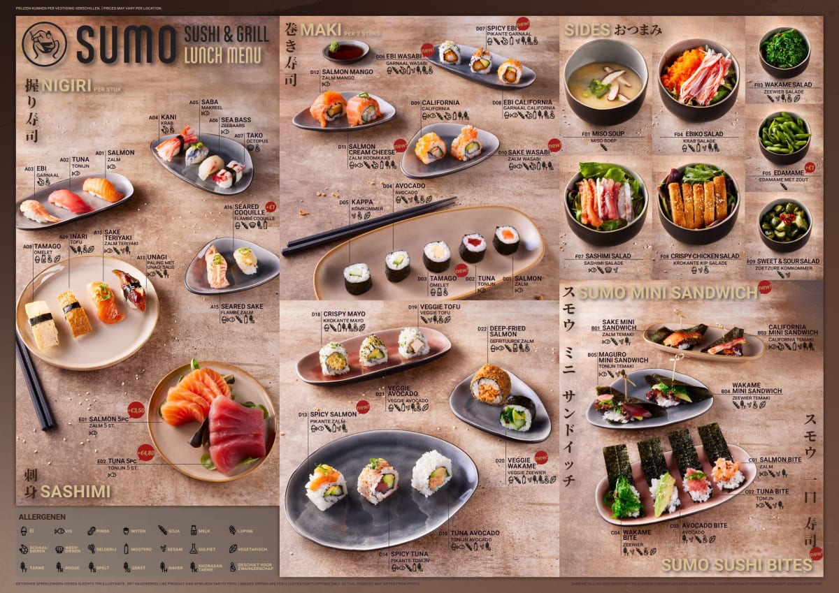 Sumo Leidseplein menu