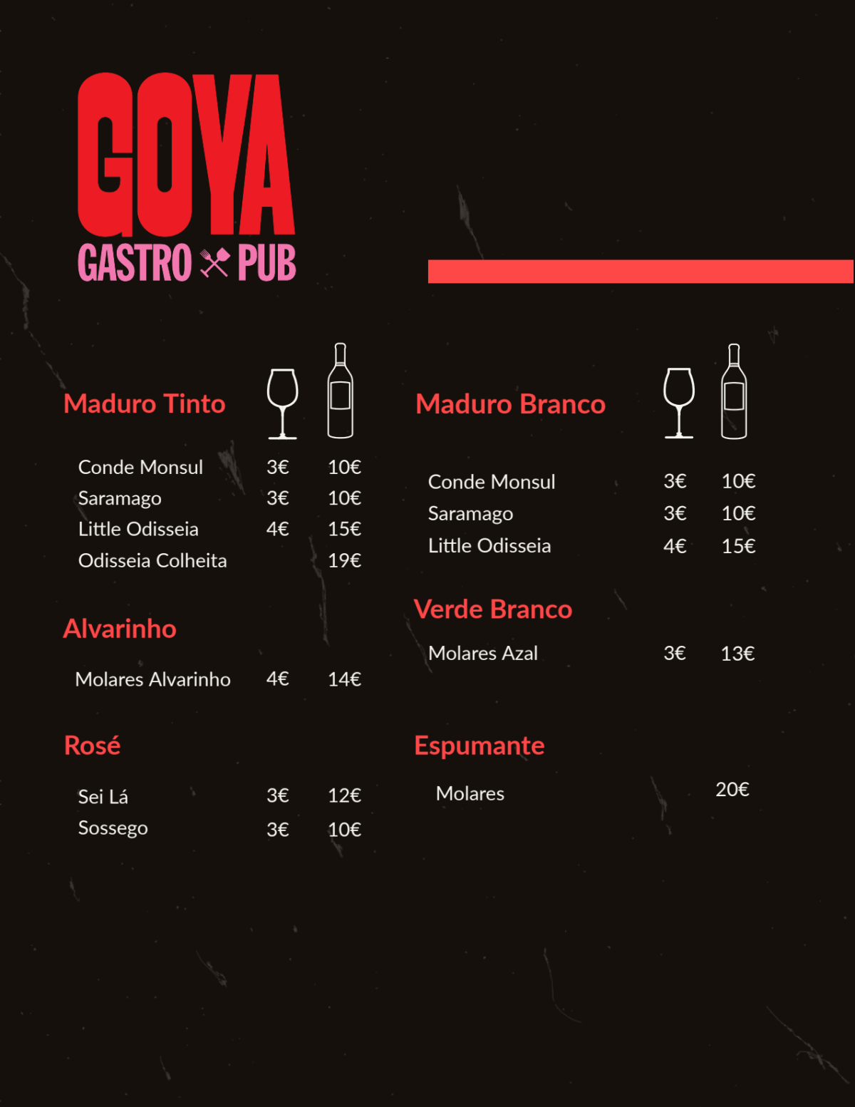 Carta y menù 2024 Actualizados Goya Gastropub en Vila do Conde TheFork