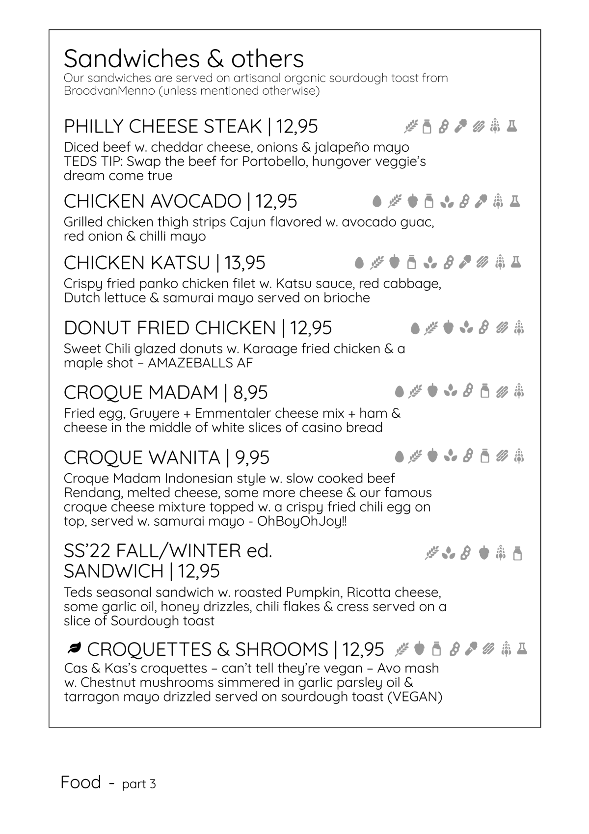 Carte et Menus 2024 Teds All Day Brunch (Haarlem) à Haarlem TheFork