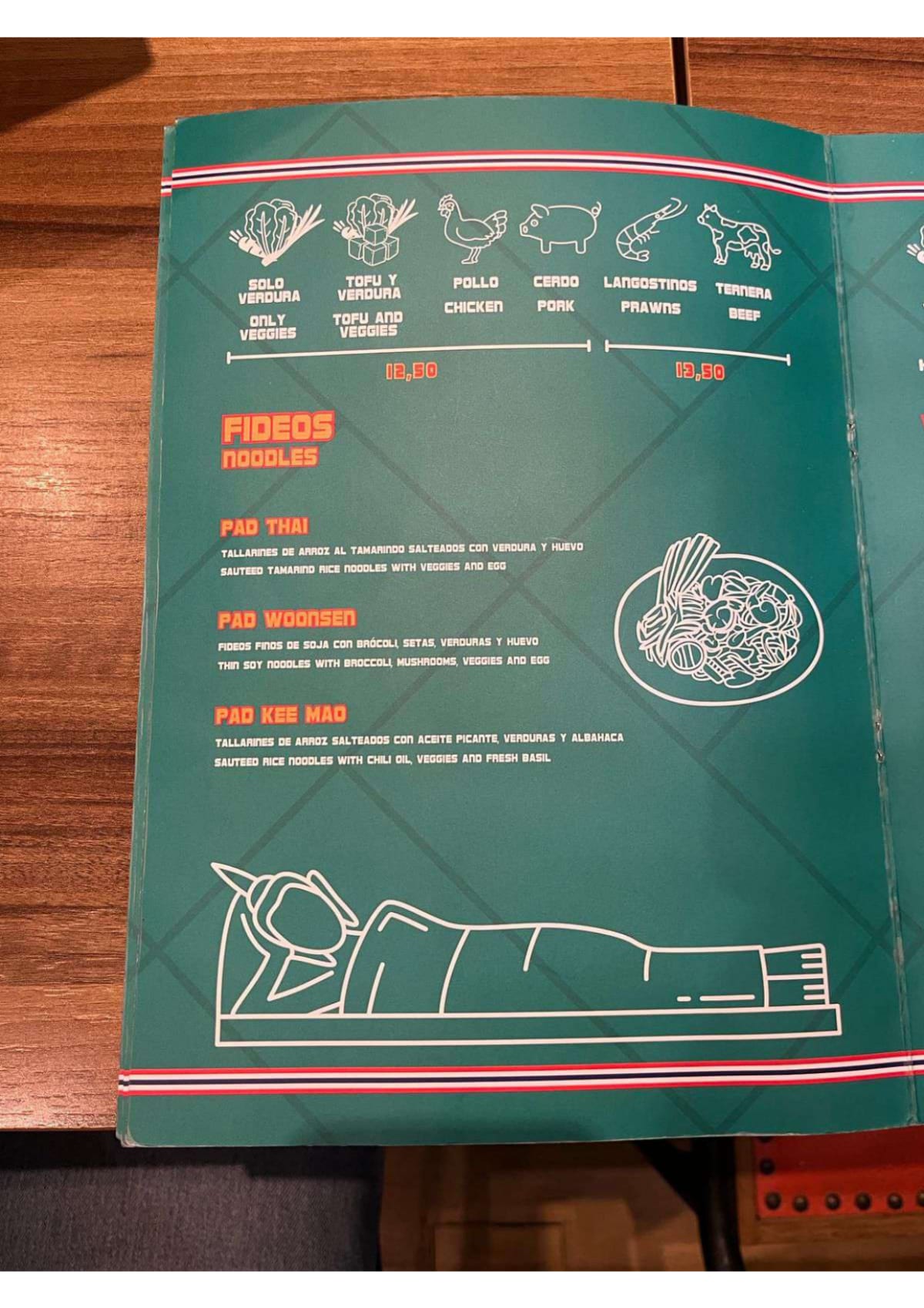 Thai Tuk Tuk menu