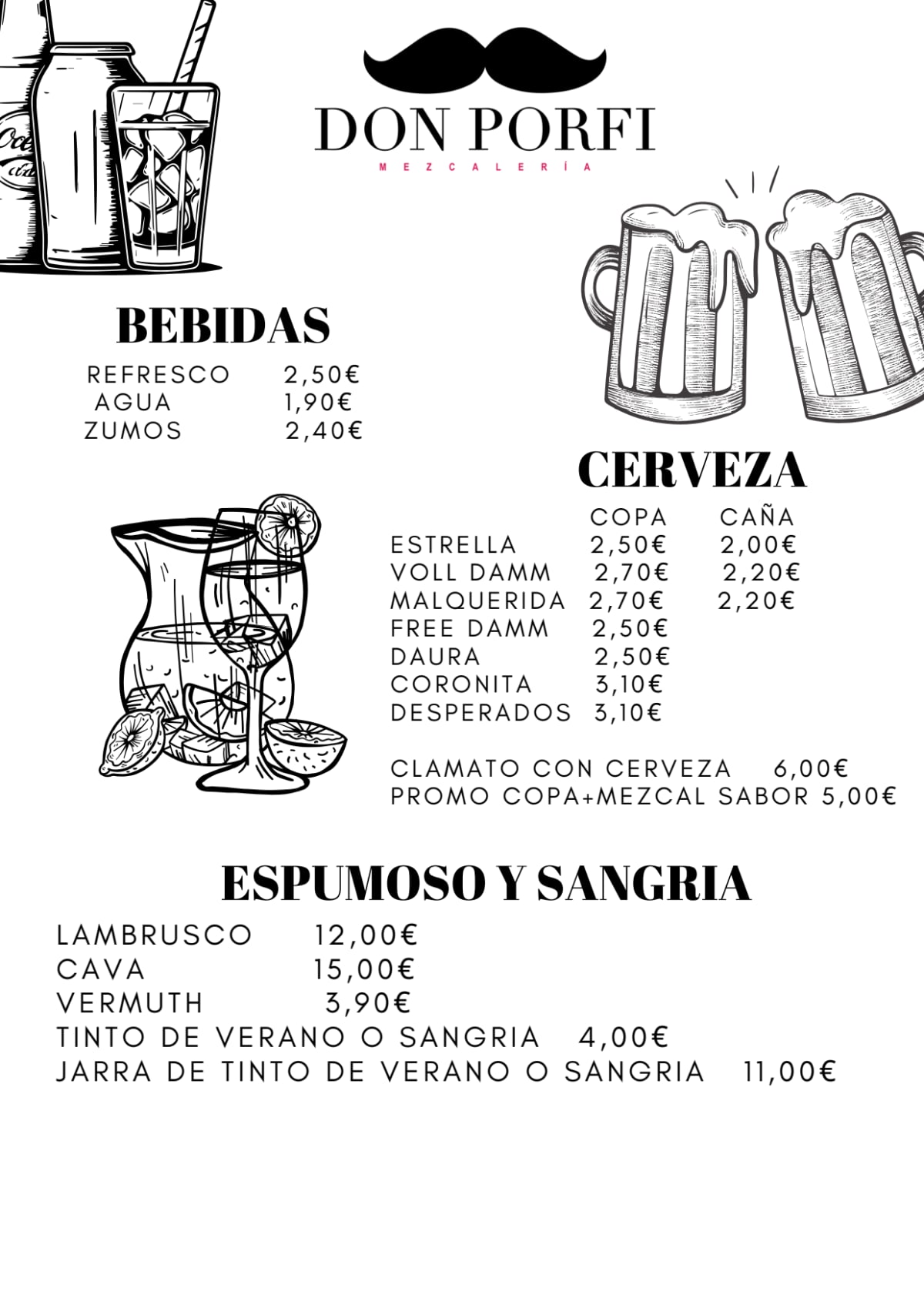 Don Porfi Bcn menu