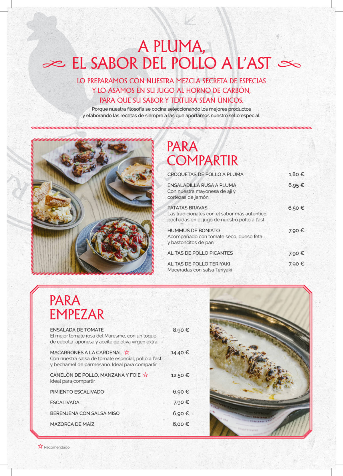 A pluma - Poblenou menu