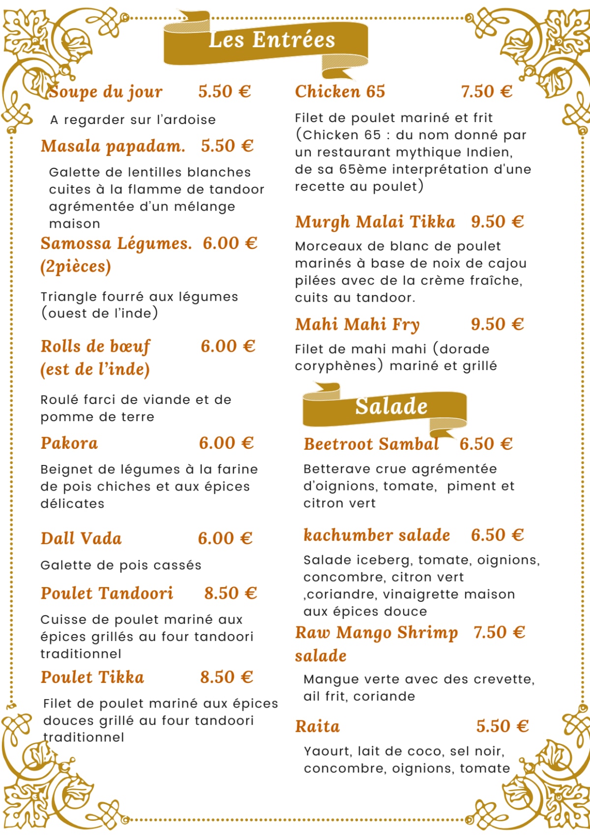 Les Portes De L'inde - Restaurant Indien à Villeurbanne Lyon Speisekarte 2024 – Les Portes de l'Inde in Villeurbanne – TheFork