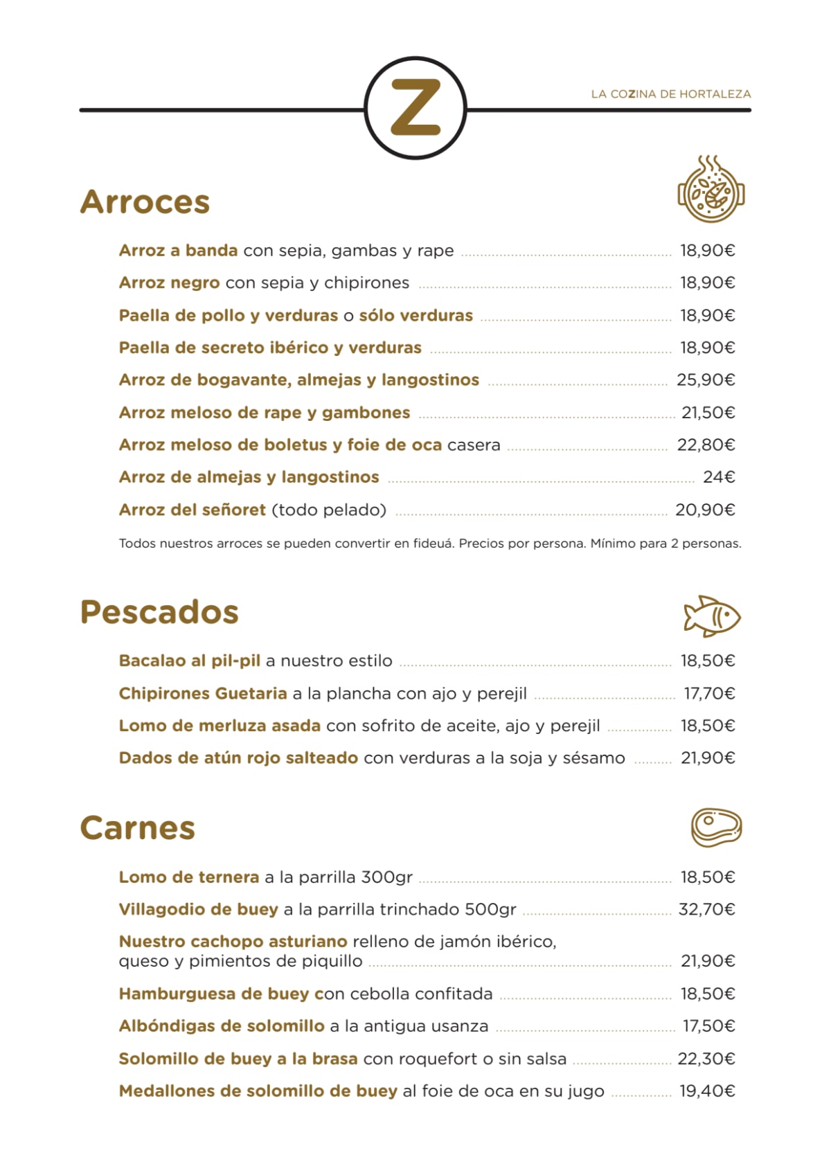 La CoZina menu