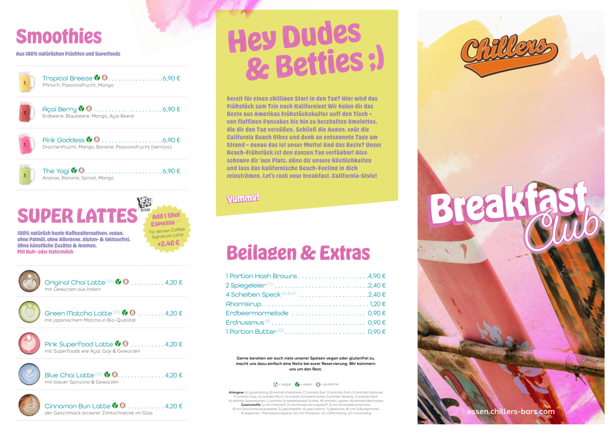 Carte et Menus 2024 Chillers Bar & Restaurant Essen à Essen TheFork