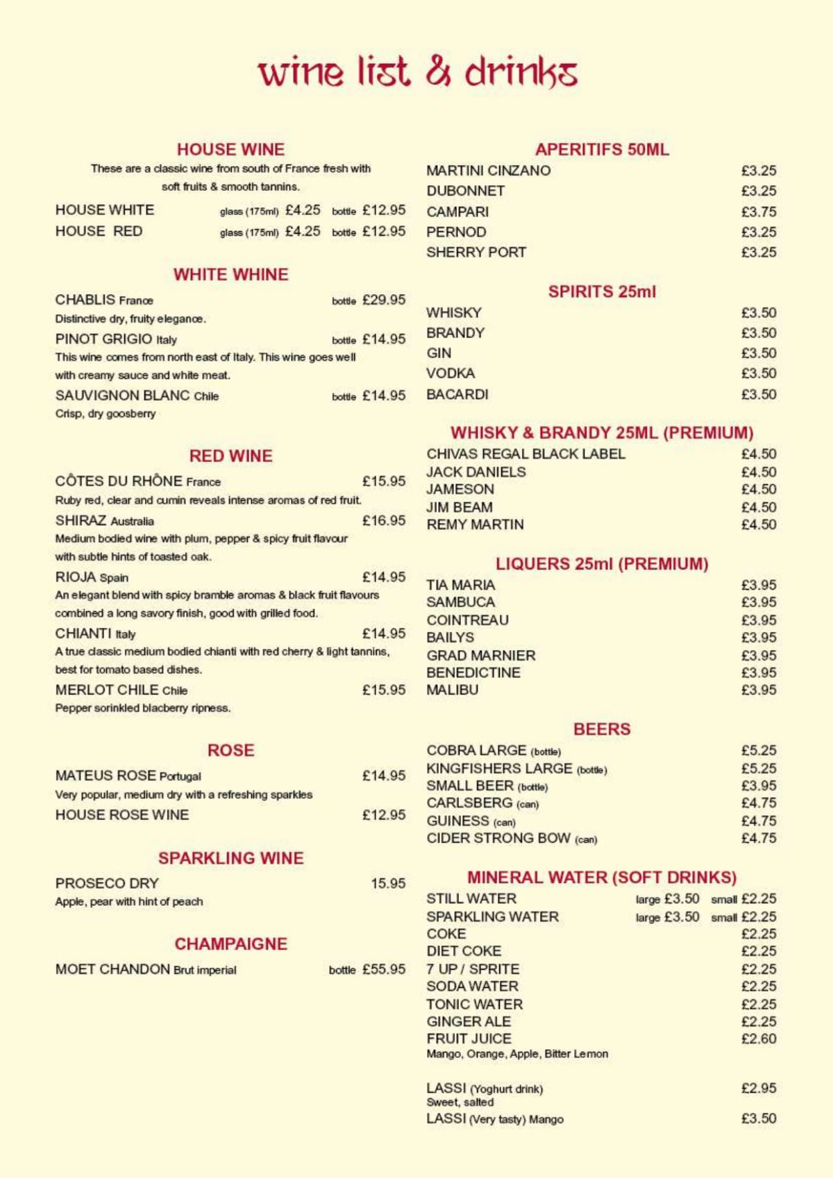 Carte et Menus 2024 Woburn Tandoori à Londres TheFork