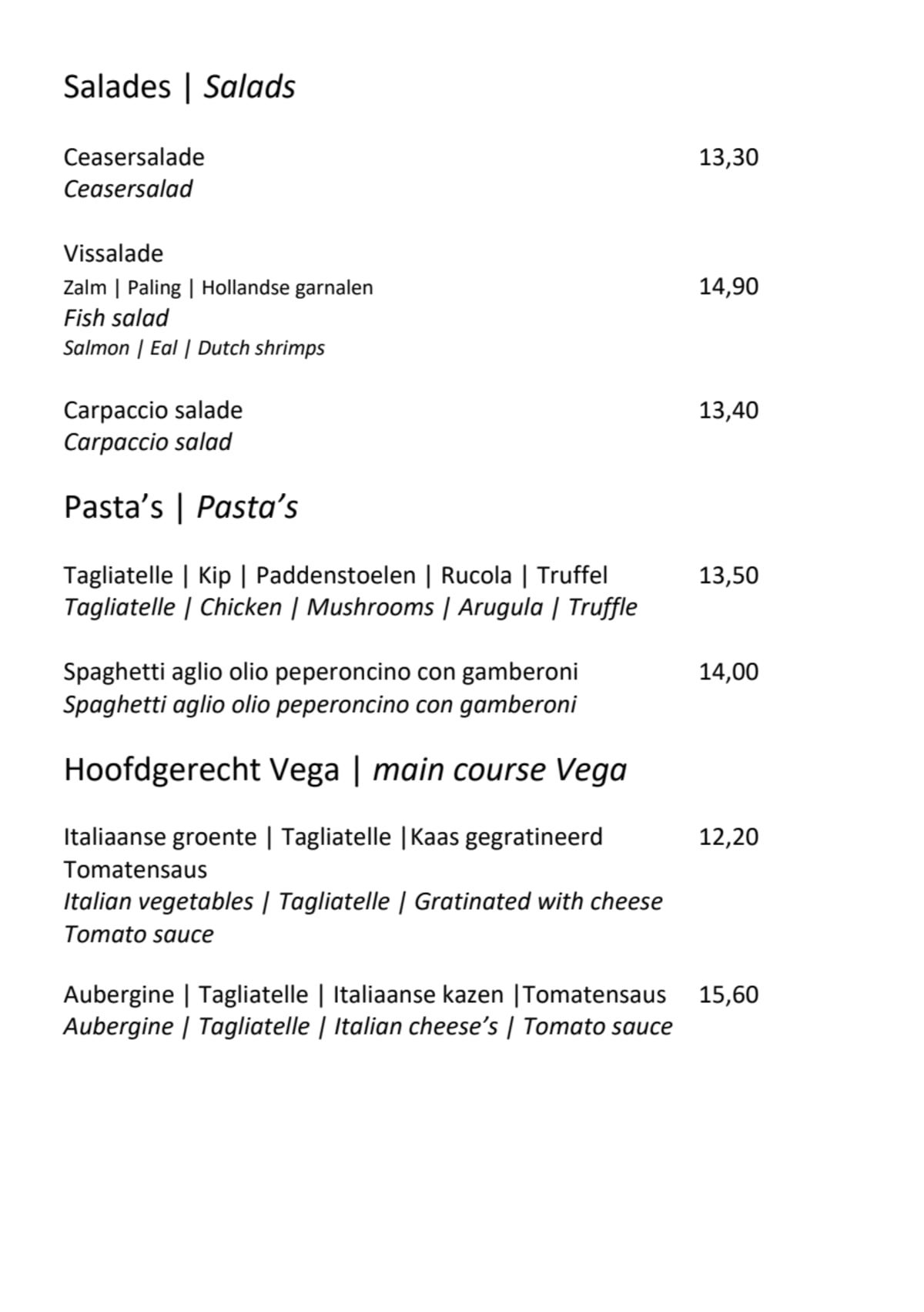 Menù completo e carta 2024 Restaurant St. Lambert a Helmond TheFork