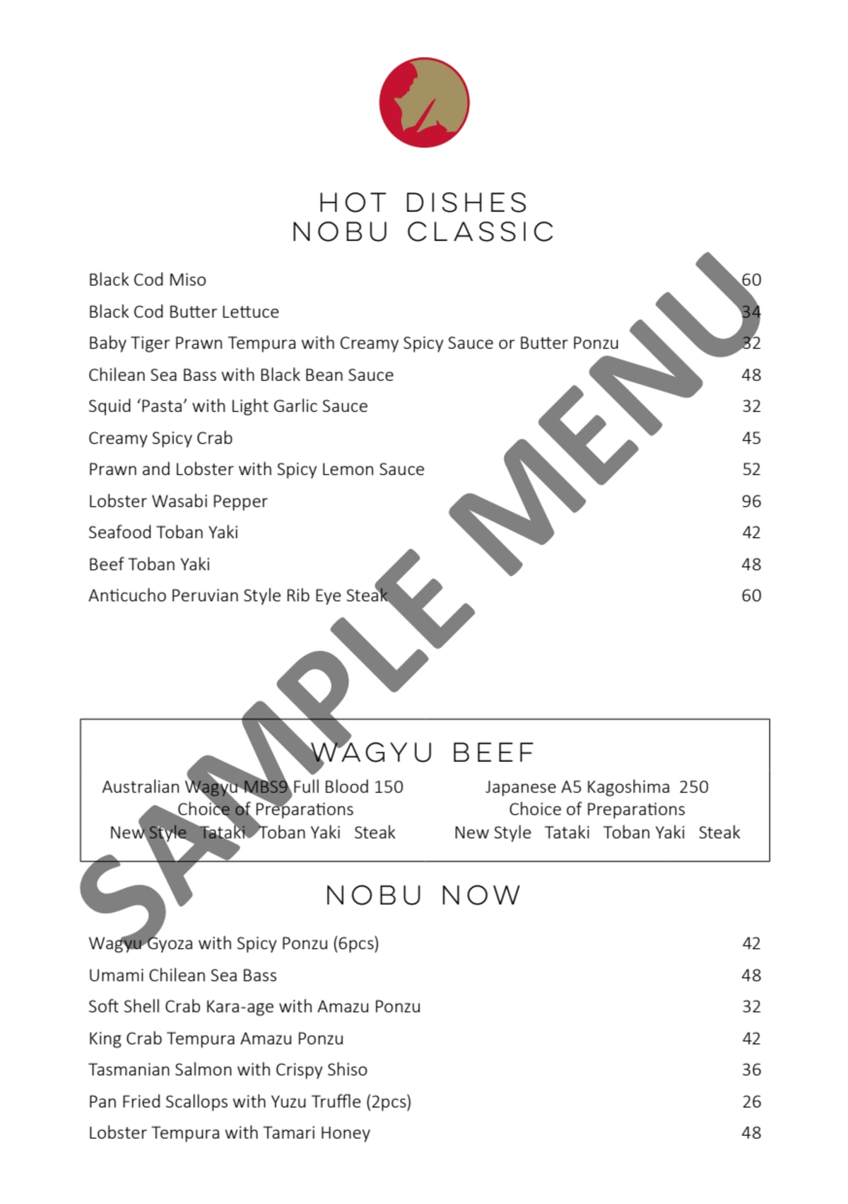 Menus 2023 Nobu Sydney in Barangaroo (NSW) TheFork