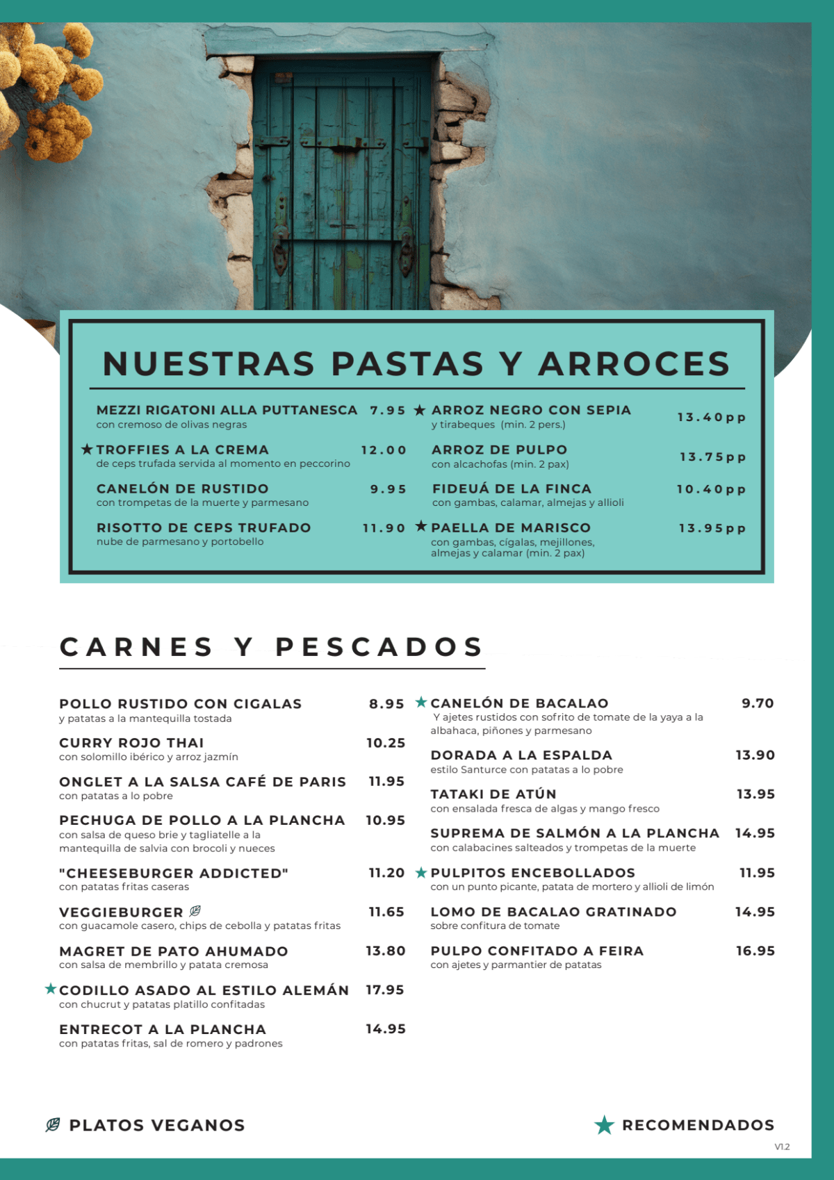 La Finca de Susana menu