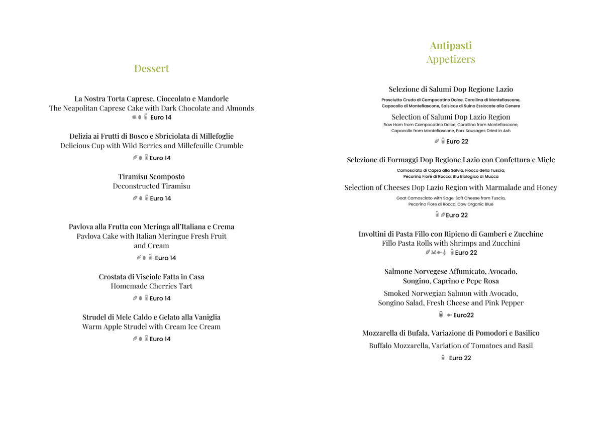 Terrazza Caravita menu