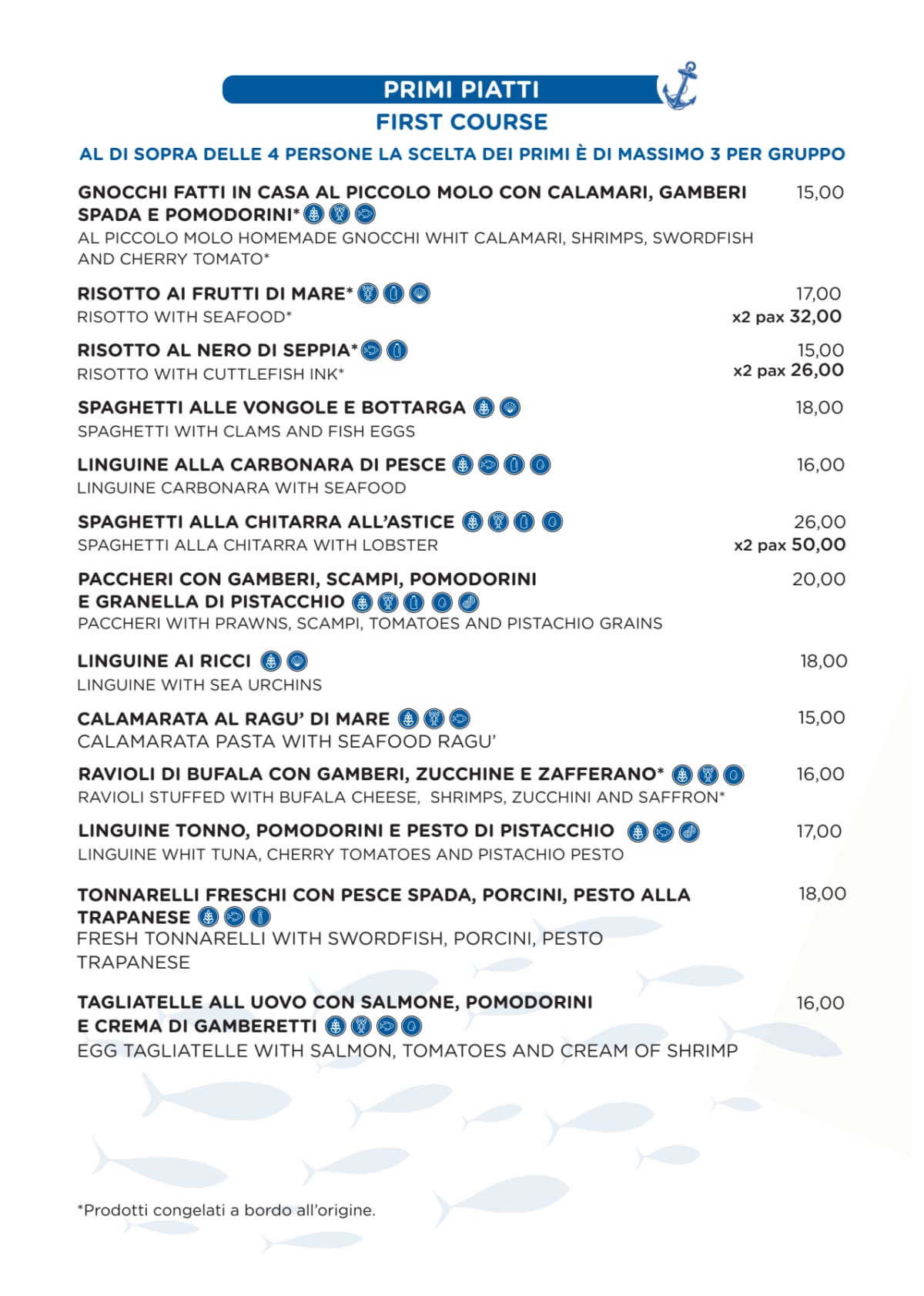 Osteria Al Piccolo Molo menu