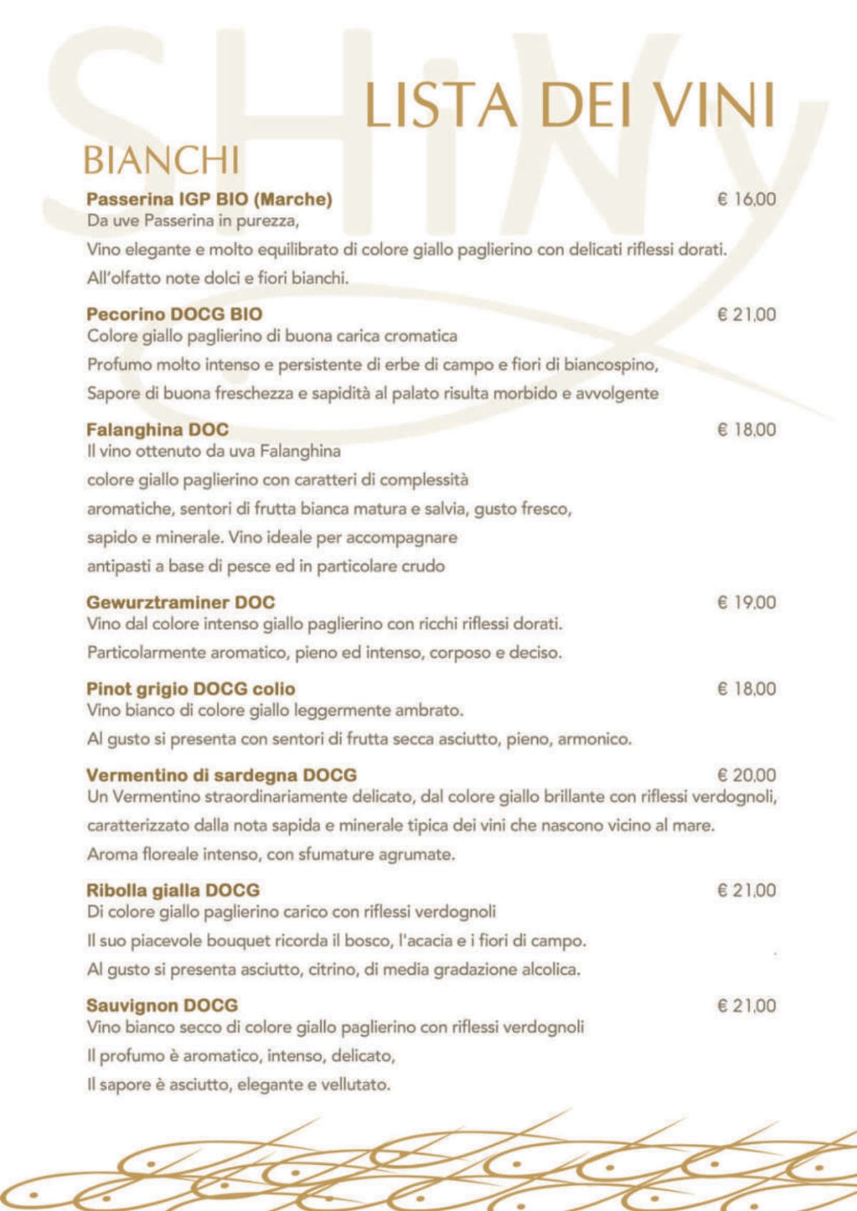 Shiny Sushi And Fusion Restaurant menu