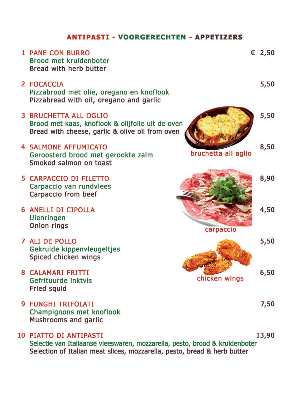 Marco Polo Pizzeria-Steakhouse menu