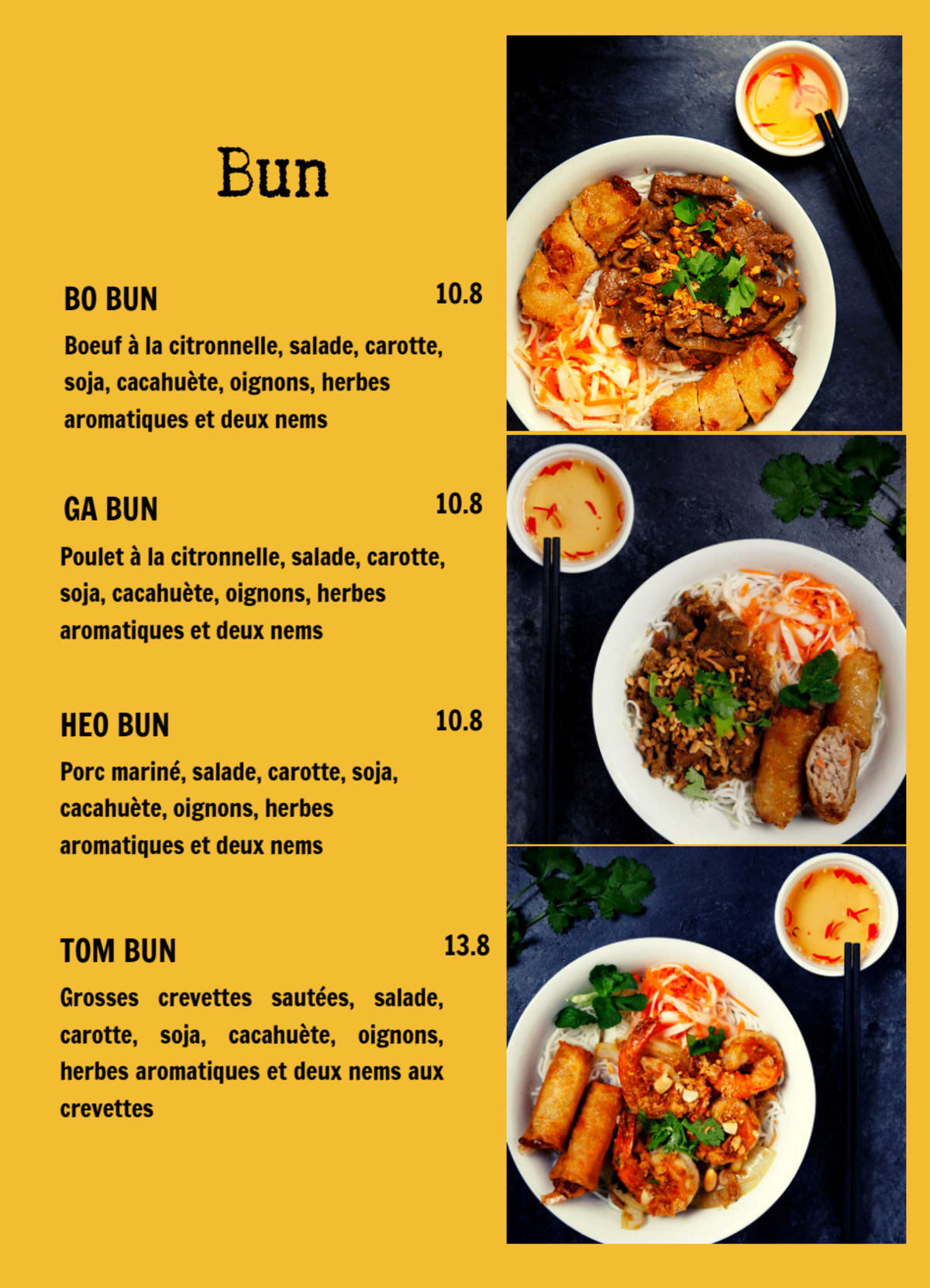 Ha Long Bay menu