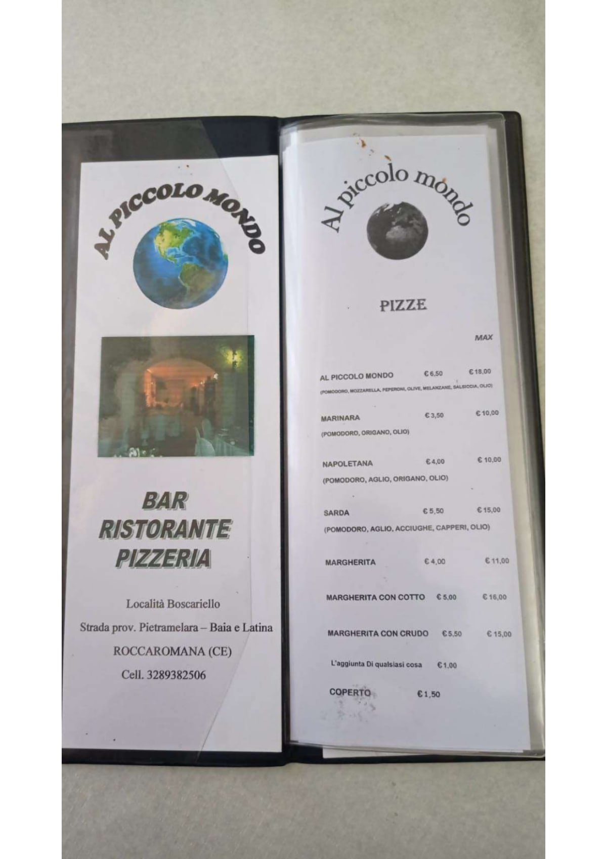 Menu 2024 Al Piccolo Mondo in Pietramelara TheFork
