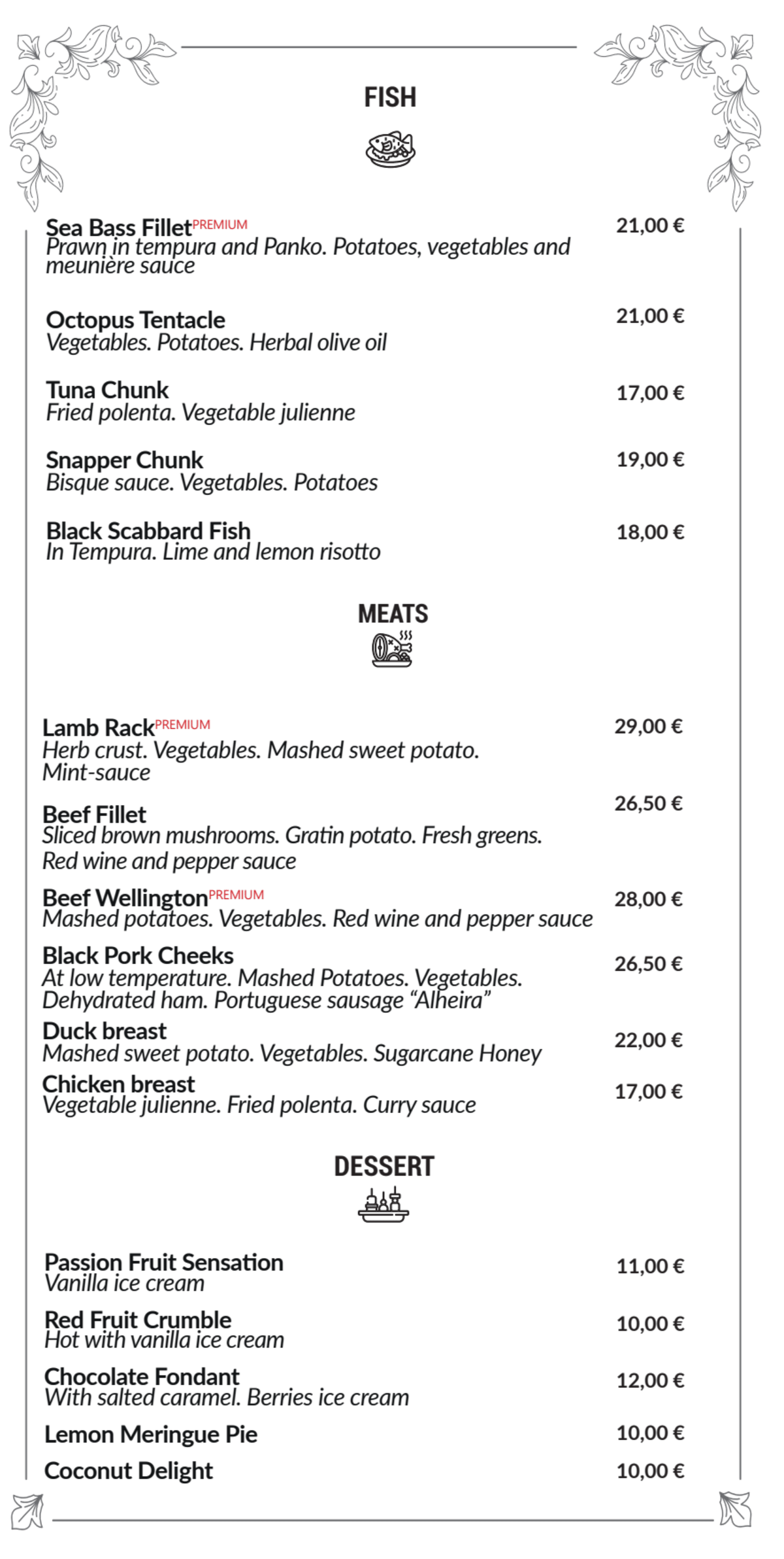 Menu 2024 Legacy Lounge bar & Restaurant in Funchal TheFork
