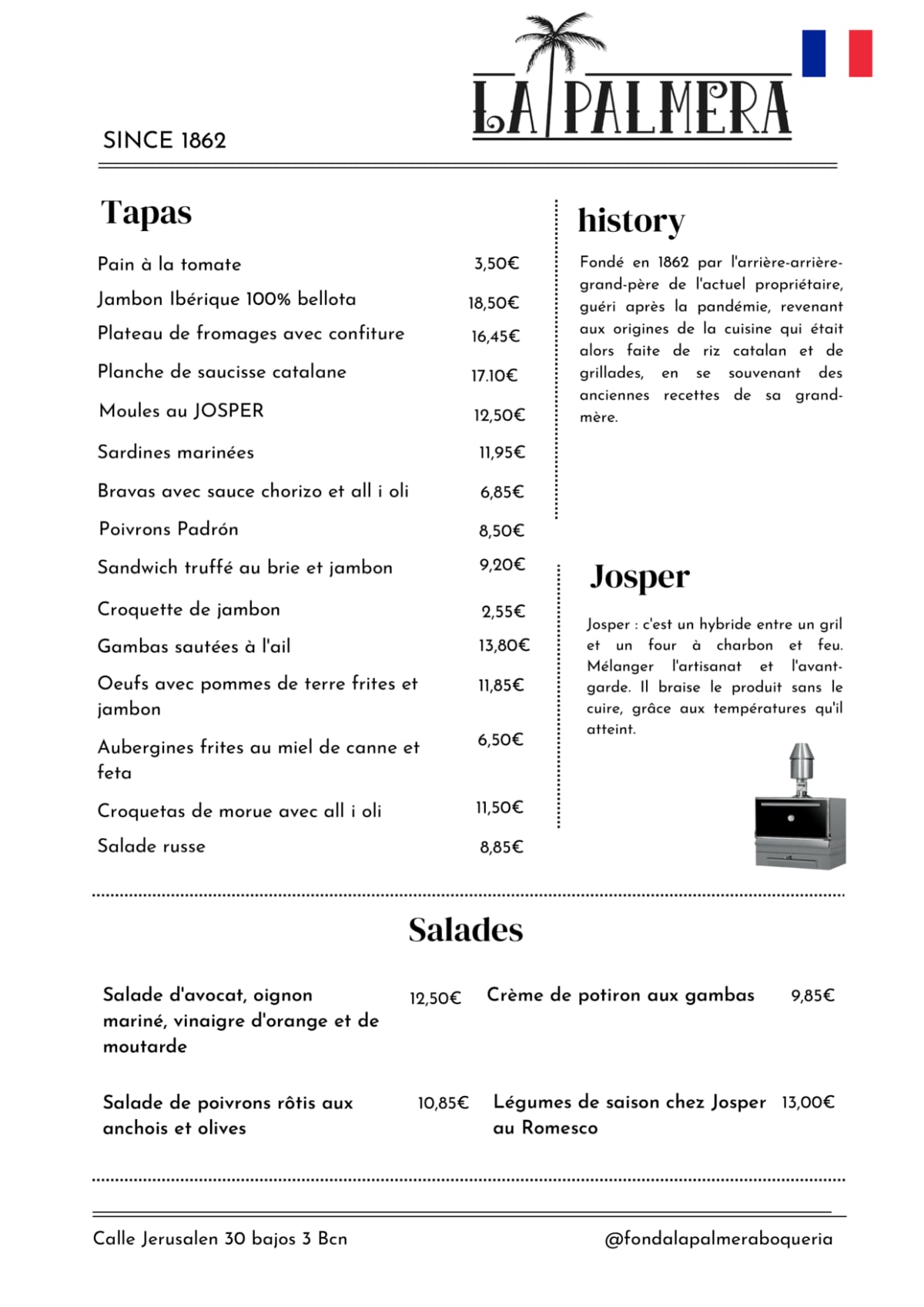 Fonda la Palmera menu