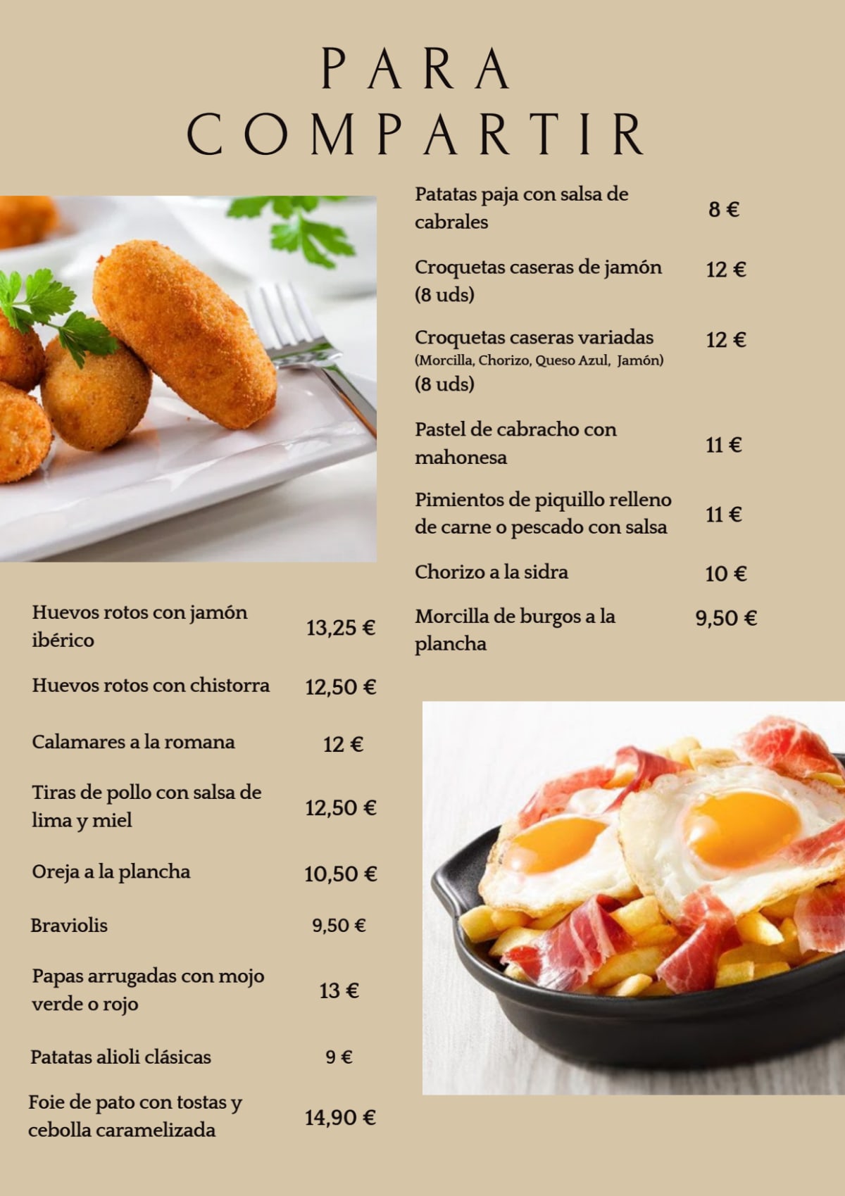 Restaurante Buraioni menu