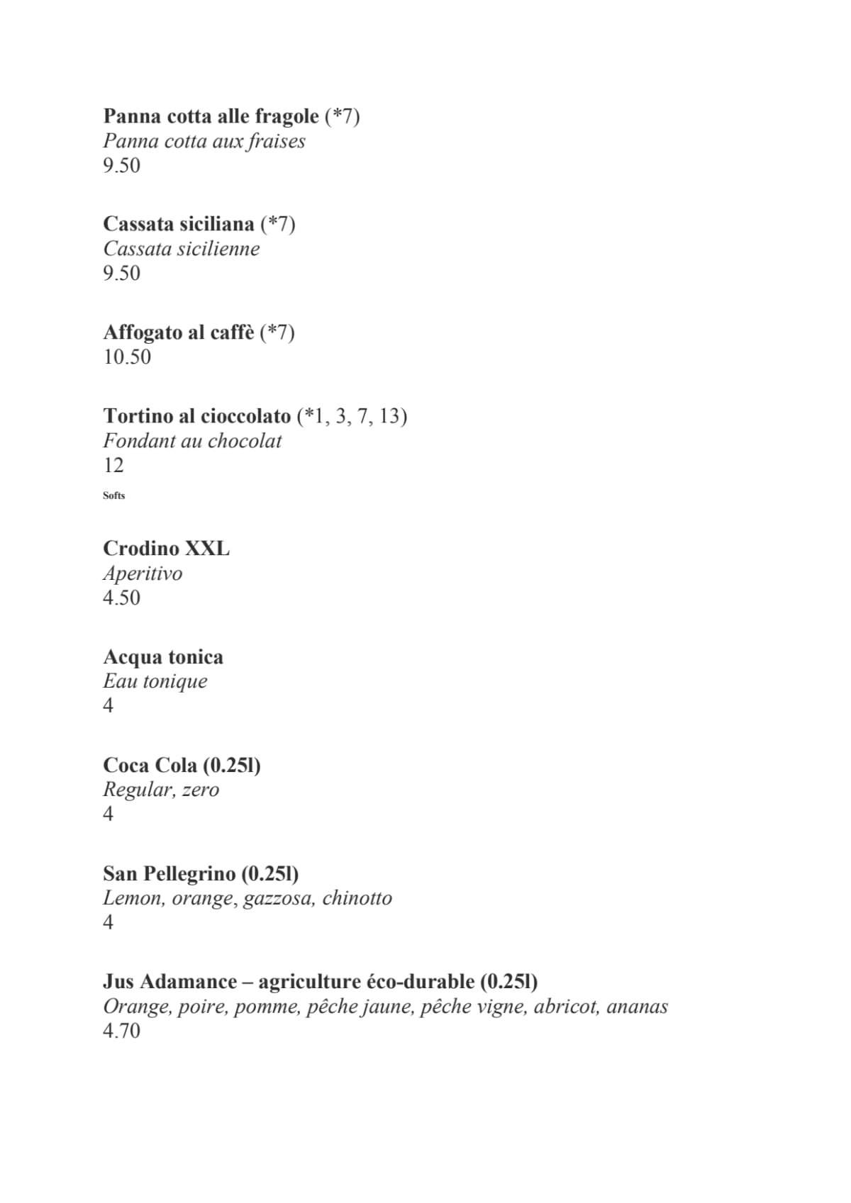 Carte et Menus 2024 La Scarpetta à Ixelles TheFork