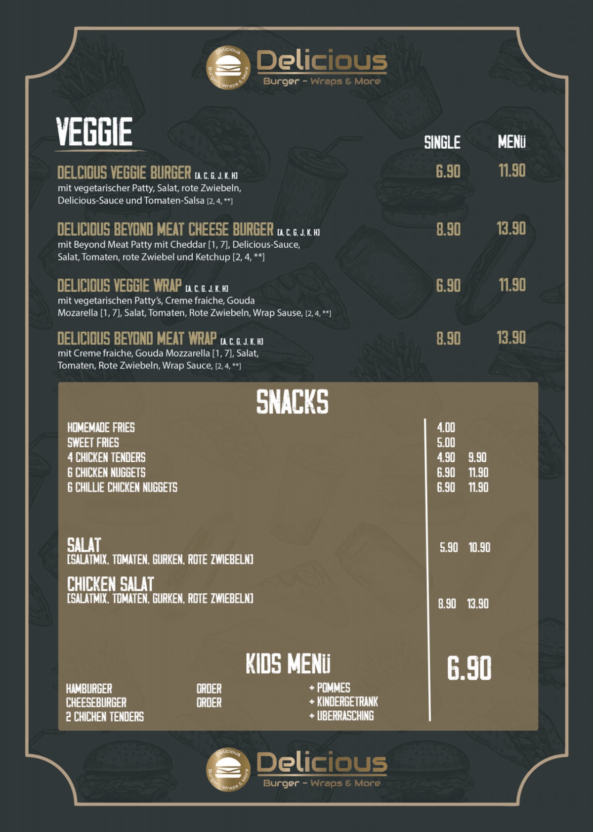 Menu 2024 Delicious Burger, Wraps & more in Düsseldorf TheFork