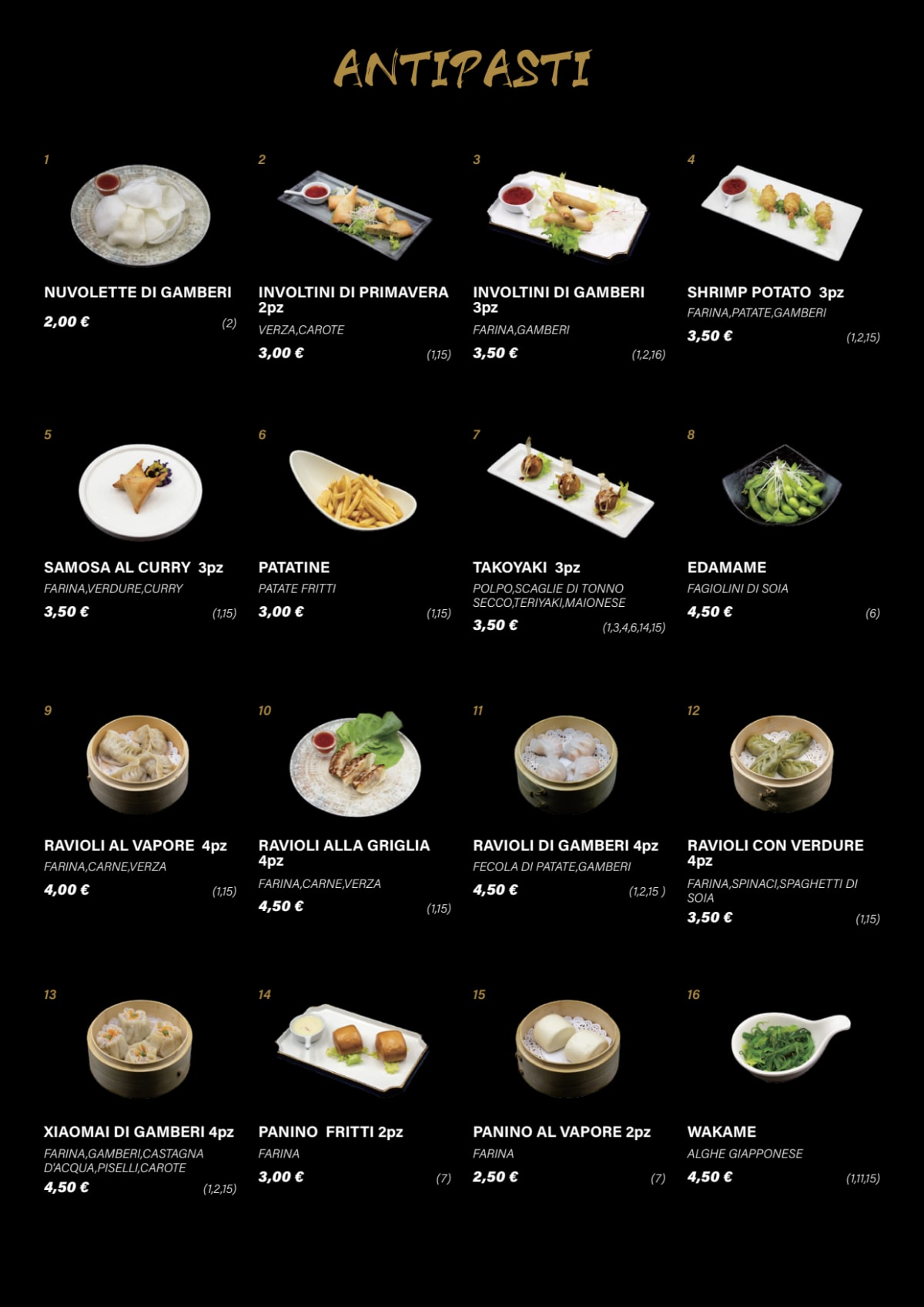 SAI Sushi Restaurant menu