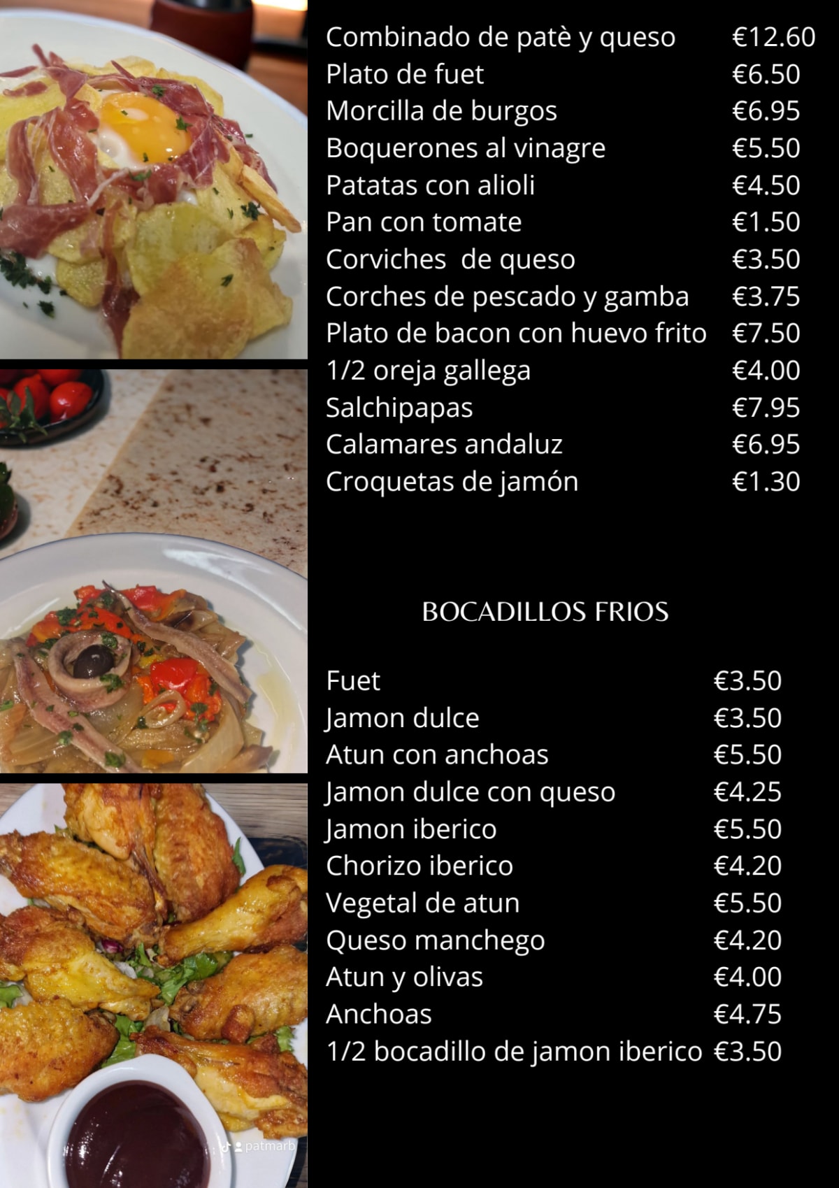 El Barco menu