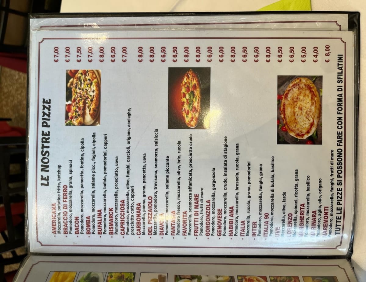 San Marino 2 menu