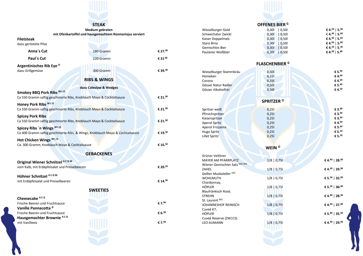 Menu 2024 Paul und Anna in Vienna TheFork