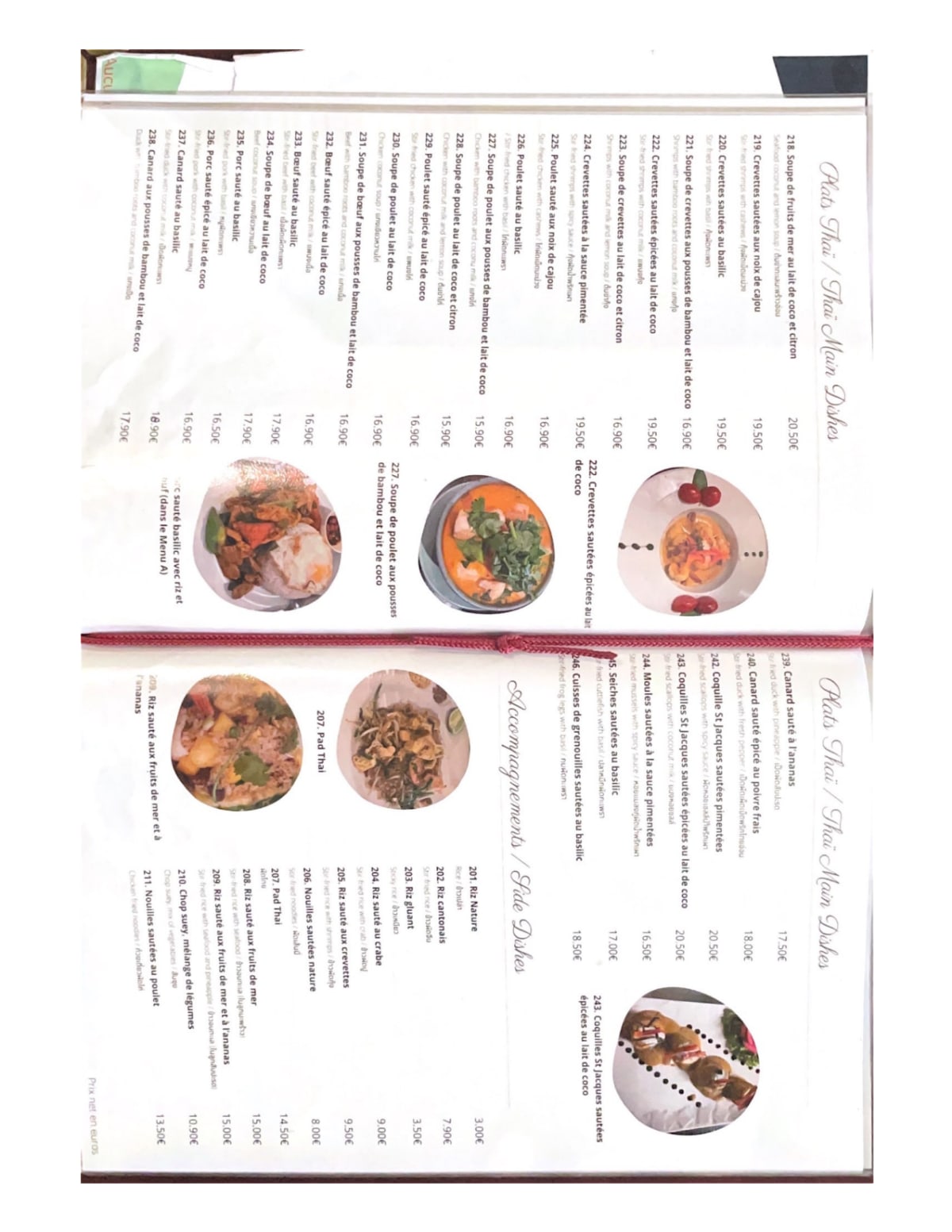 SUKHOTHAI menu