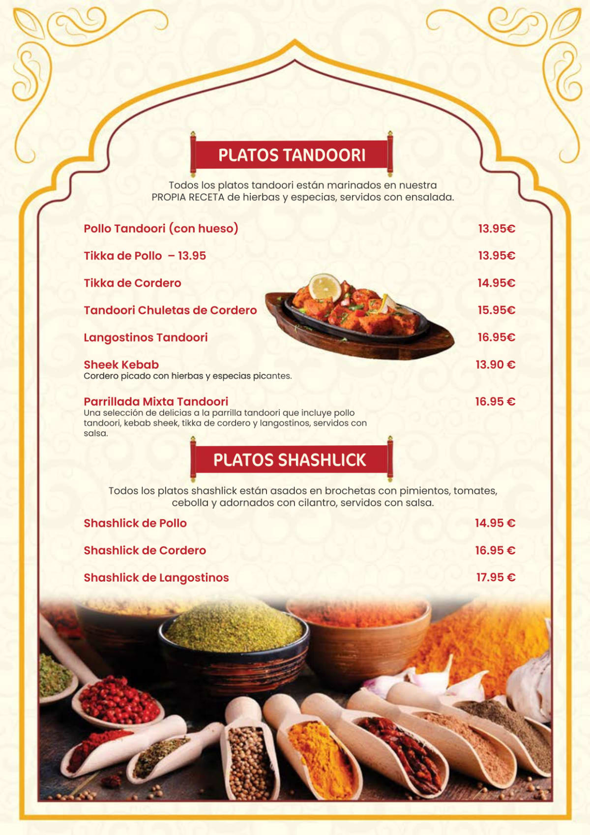 Carte et Menus 2024 Rajasthan Indian Restaurant Palmanova à Palmanova TheFork