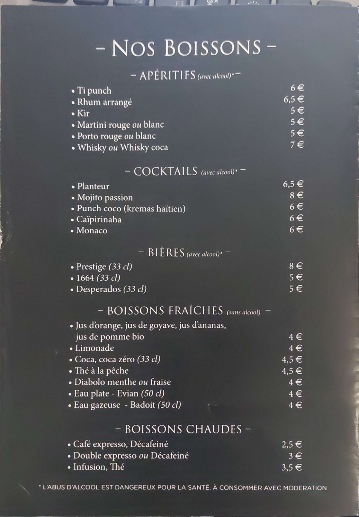 Katoro Restaurant Caraibeen menu