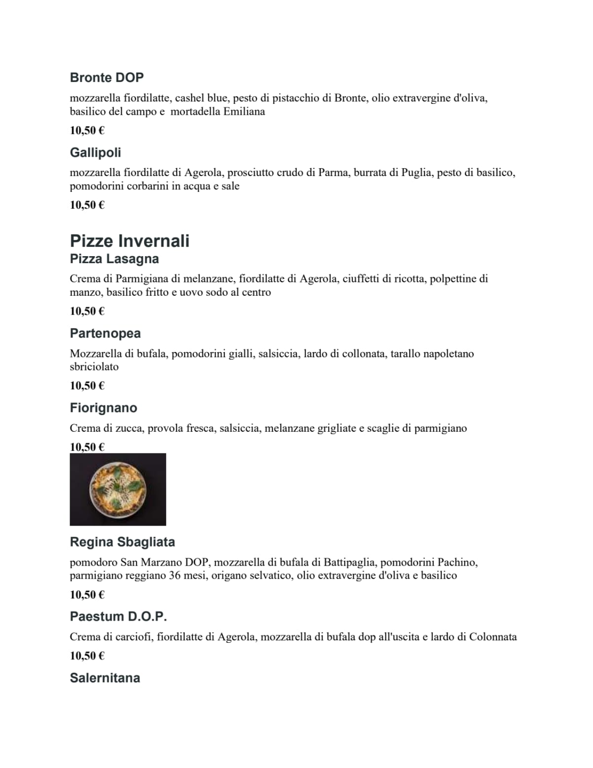 Menu 2024 Salerno Centro Pizza Gourmet em Salerno TheFork