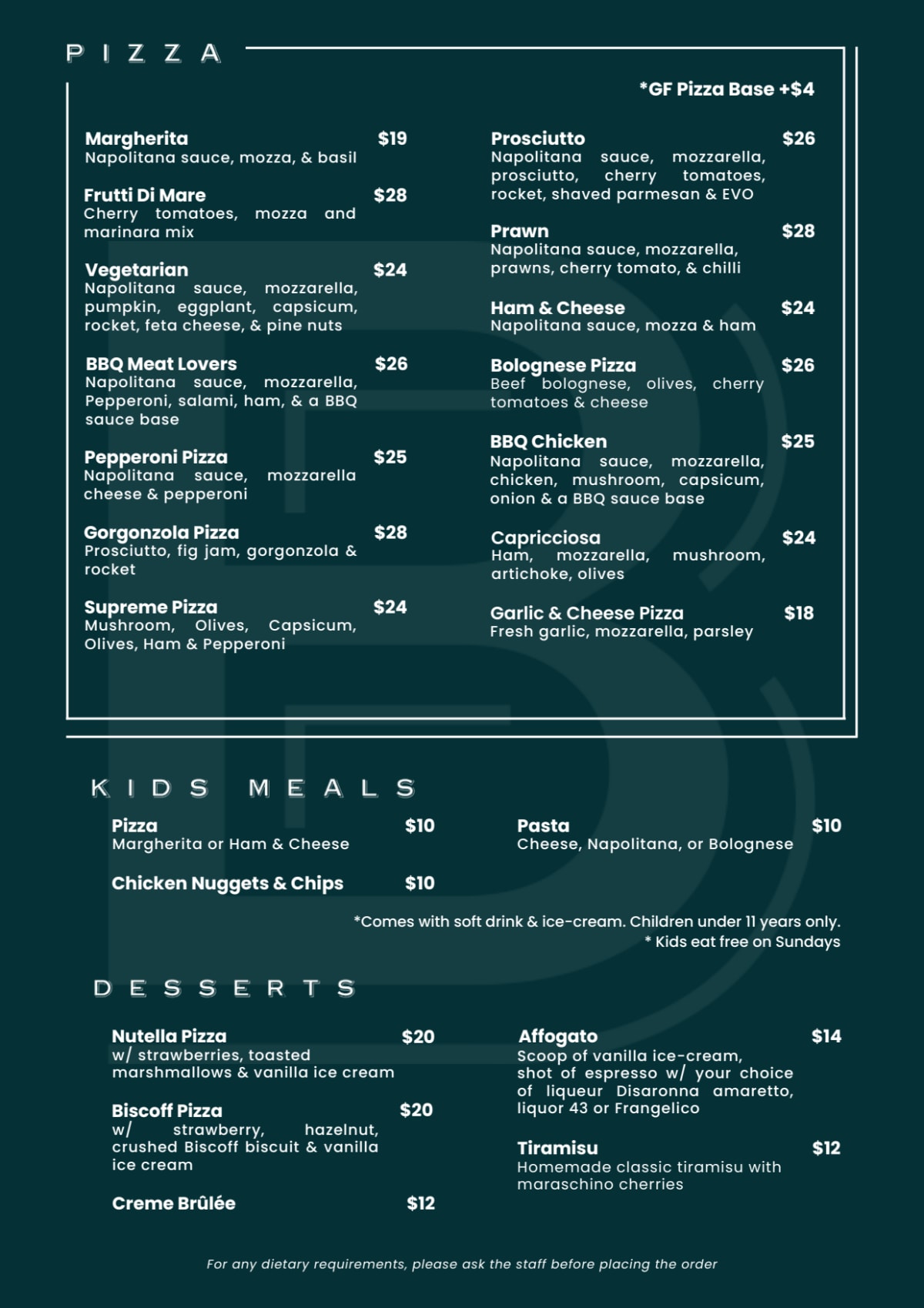 Carte et Menus 2023 Bella Pasta Co à Casula (NSW) TheFork