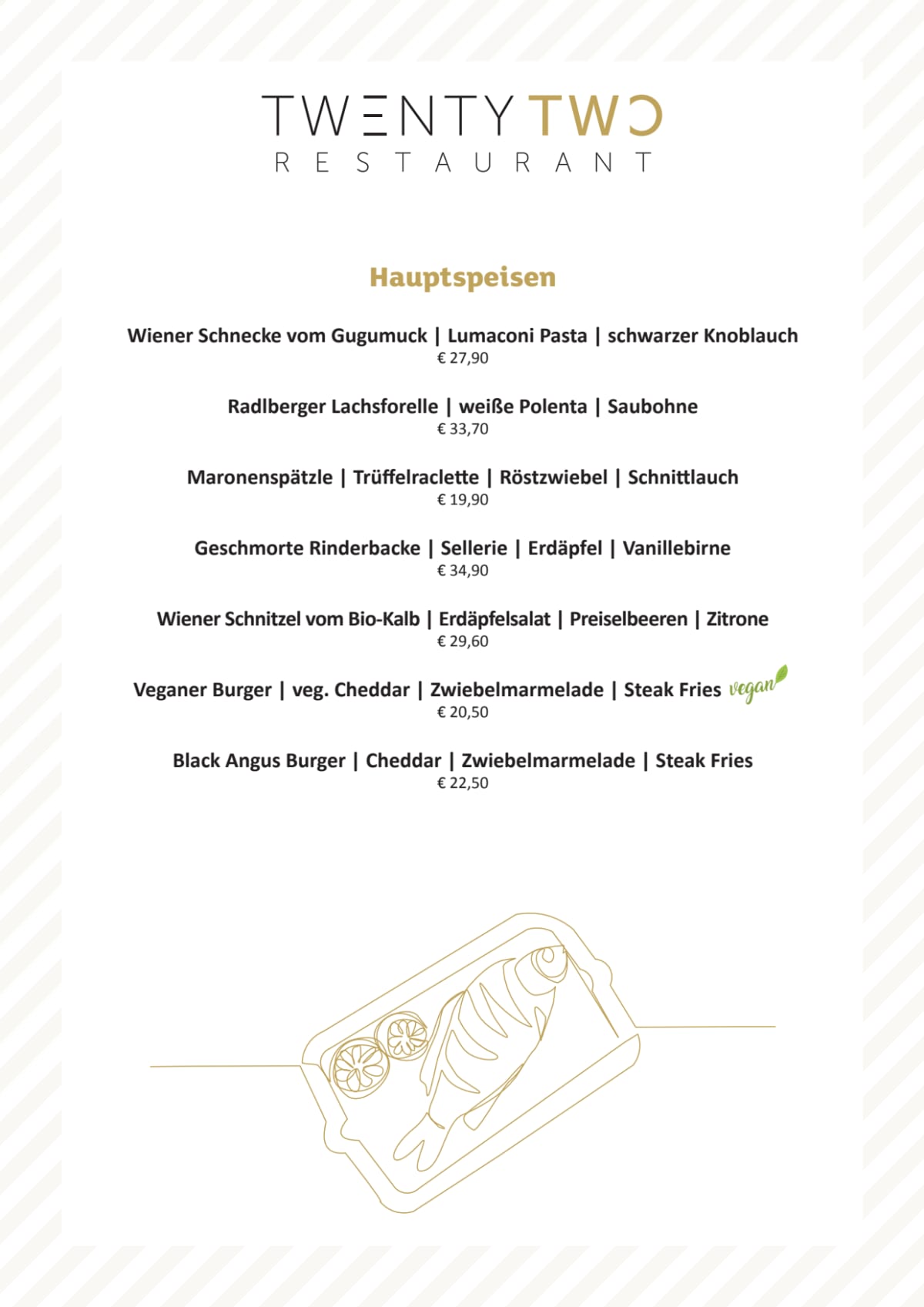 Restaurant Twenty Two Wien : Speisekarte Twenty Two Restaurant in Wien ...
