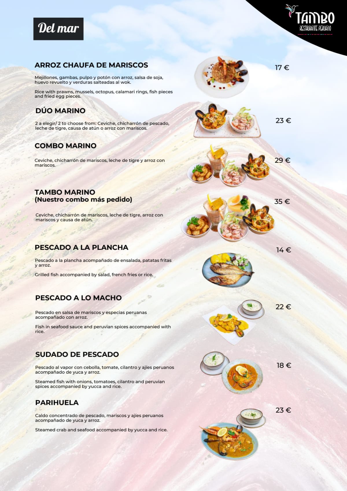 Carta y menù 2024 Actualizados - Tambo Peruano Alcobendas en Alcobendas ...