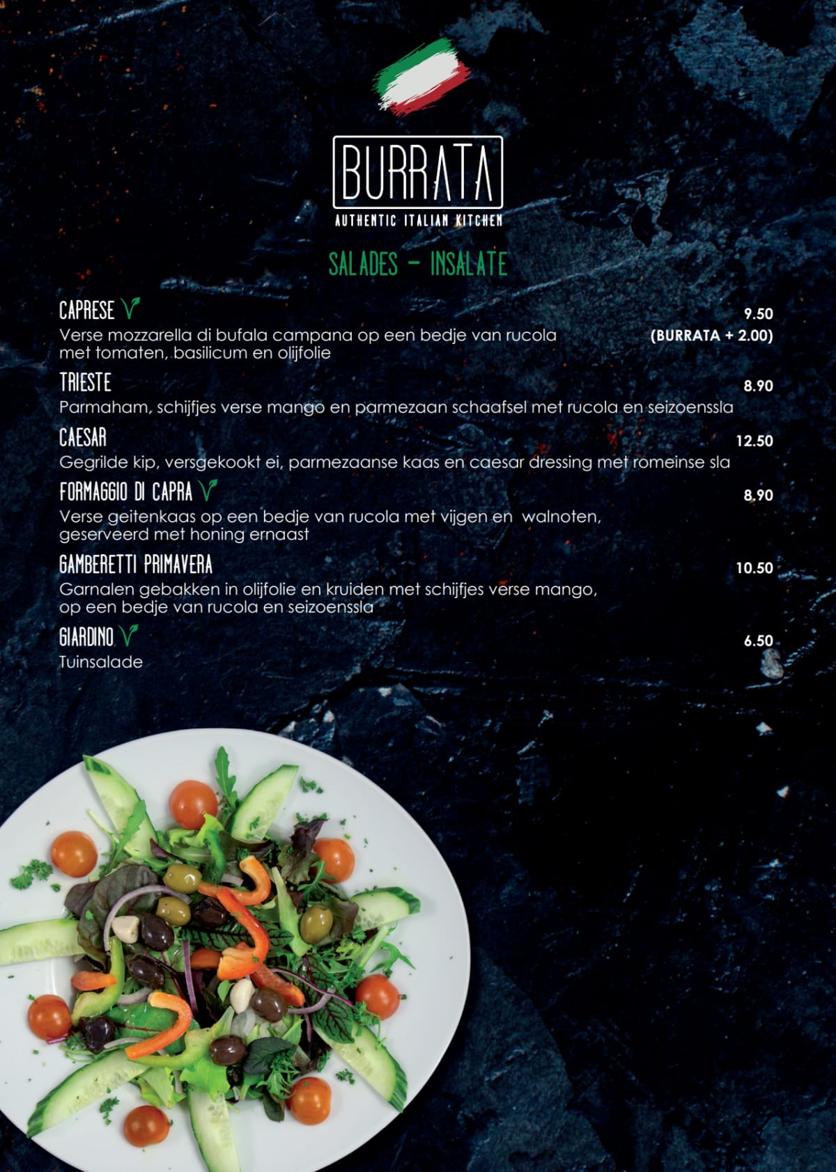 BURRATA menu