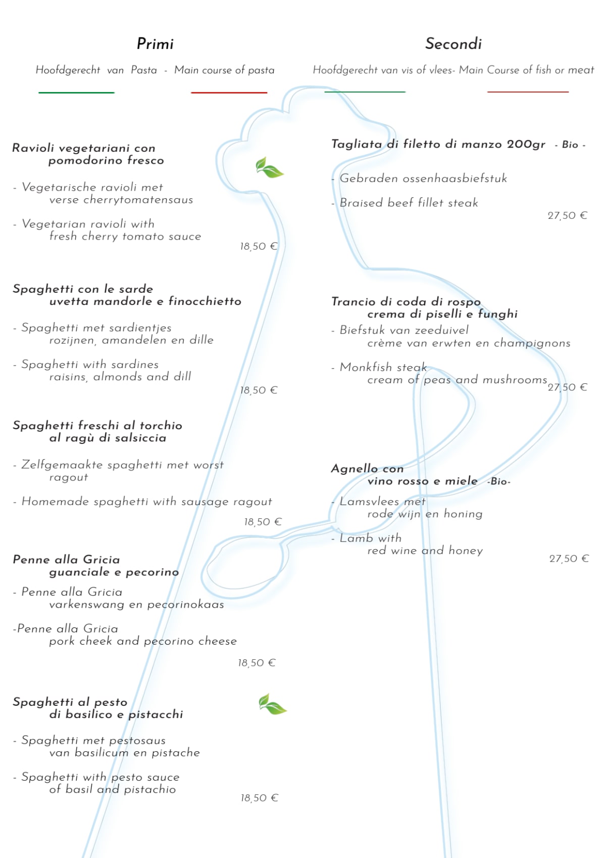 Al Bacaro - Osteria Italiana menu