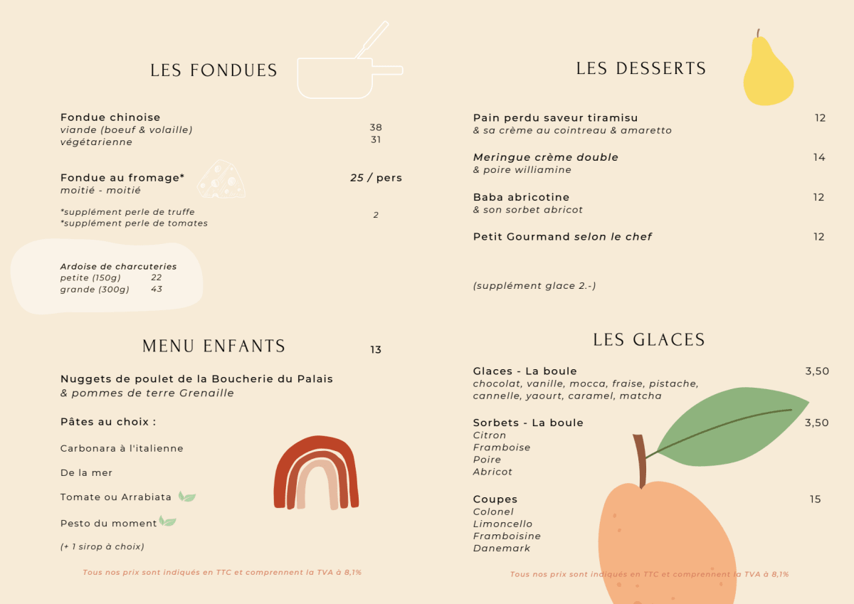 Les Fraisiers menu