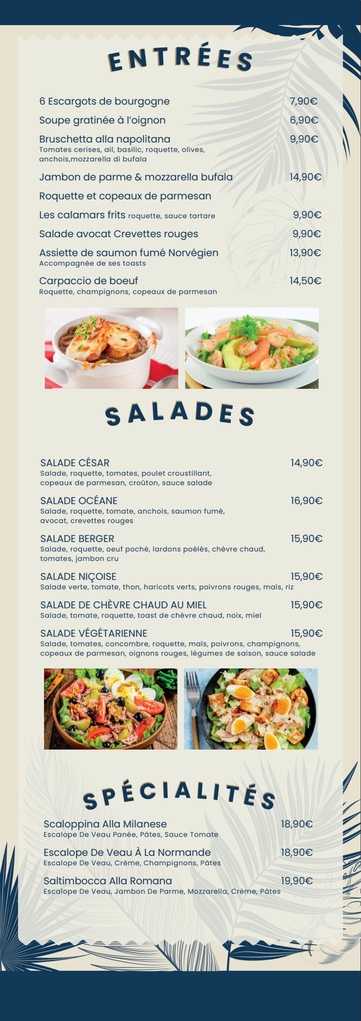 Bistrot  Aldo menu