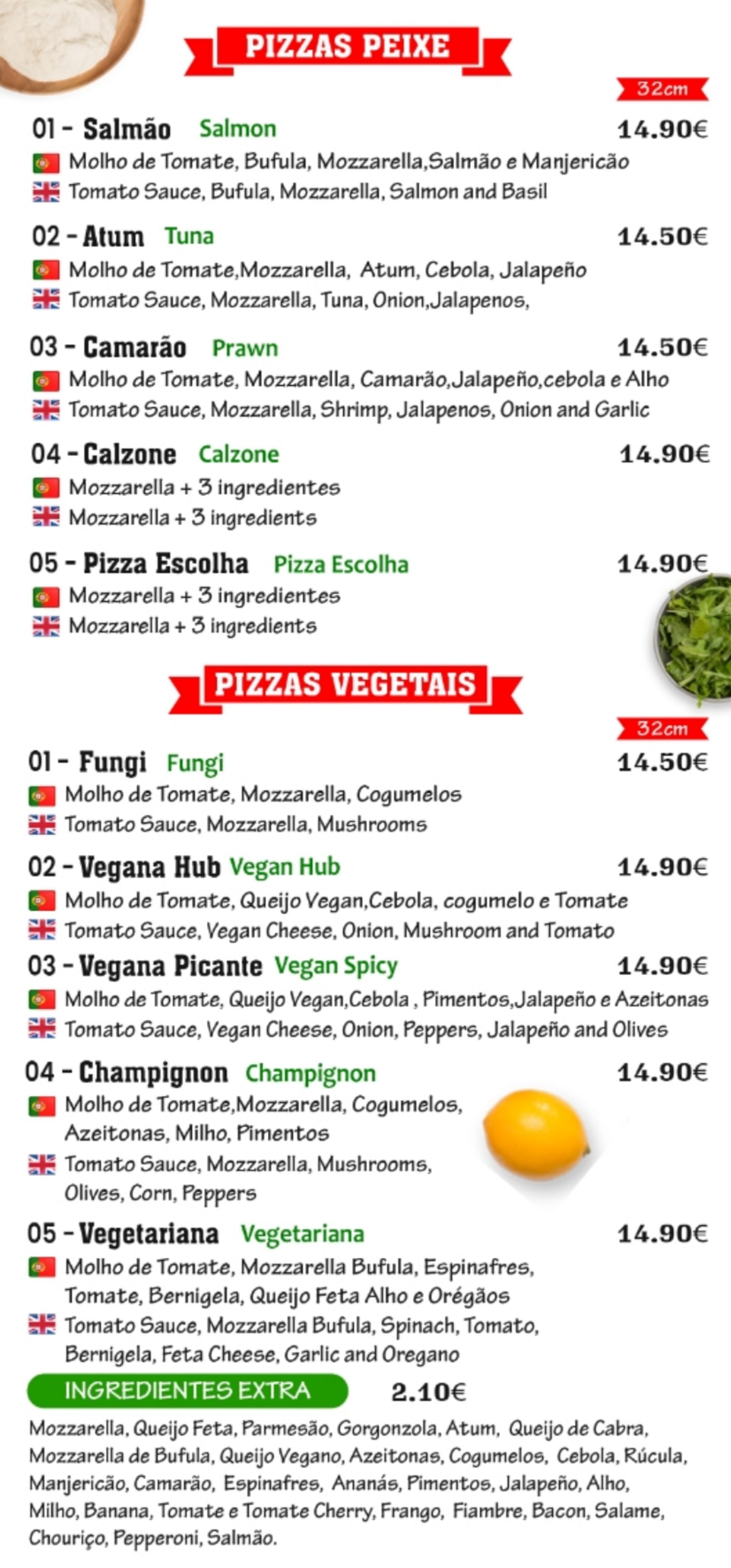 Choice Italian menu