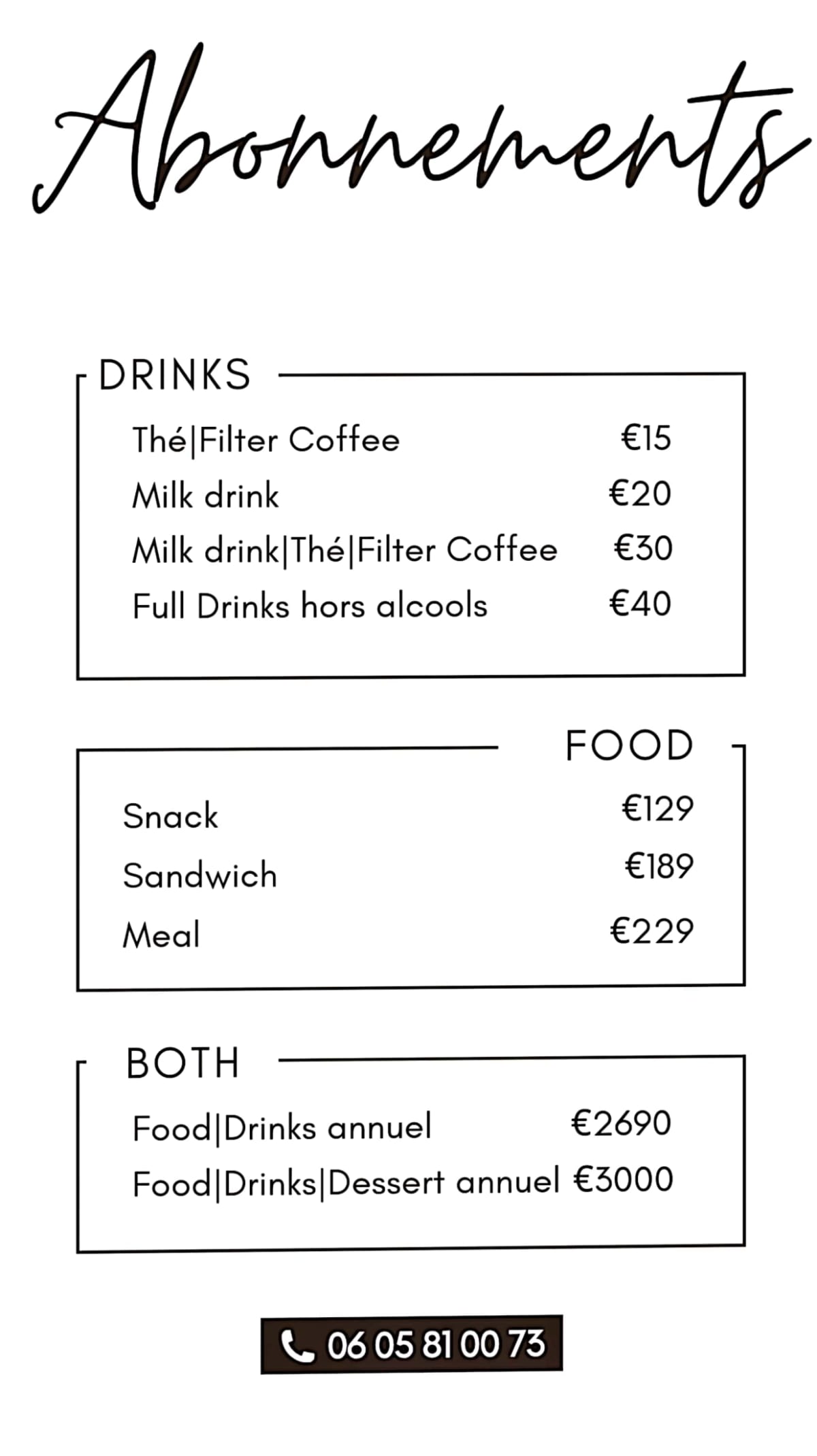 Coffee House Jemmapes menu