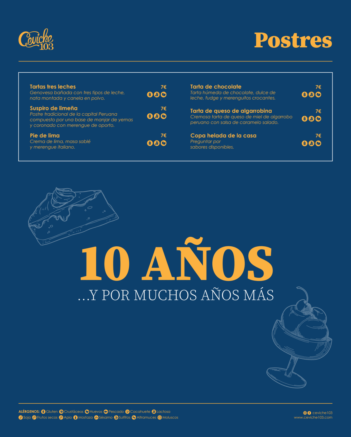 Ceviche103 menu