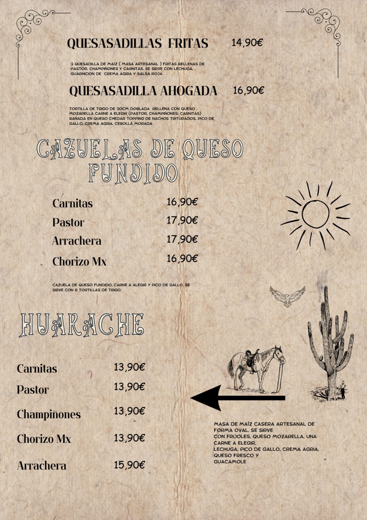 Don Tortilla Goya menu