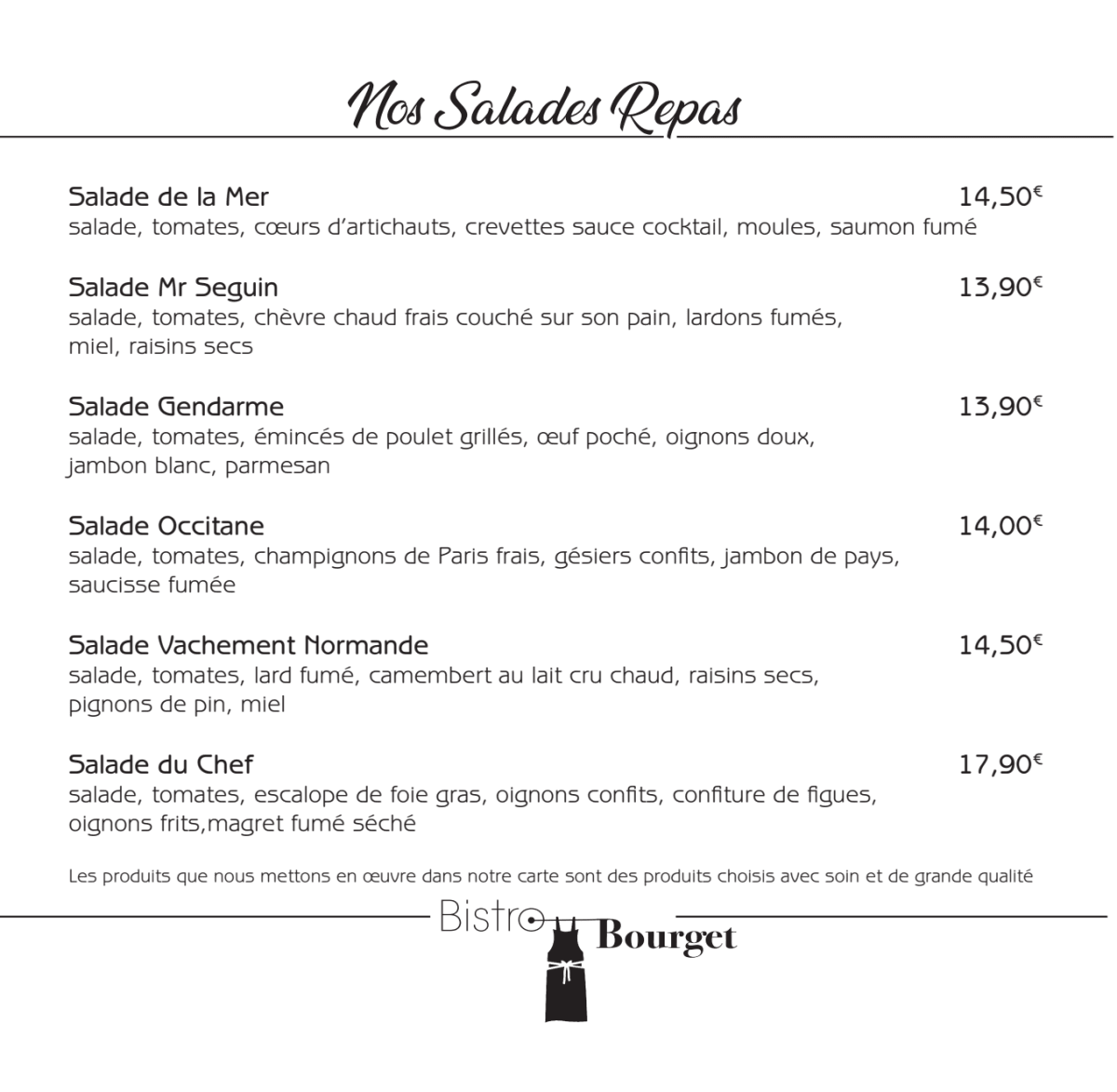 Menus 2023 Bistro Bourget in Narbonne TheFork