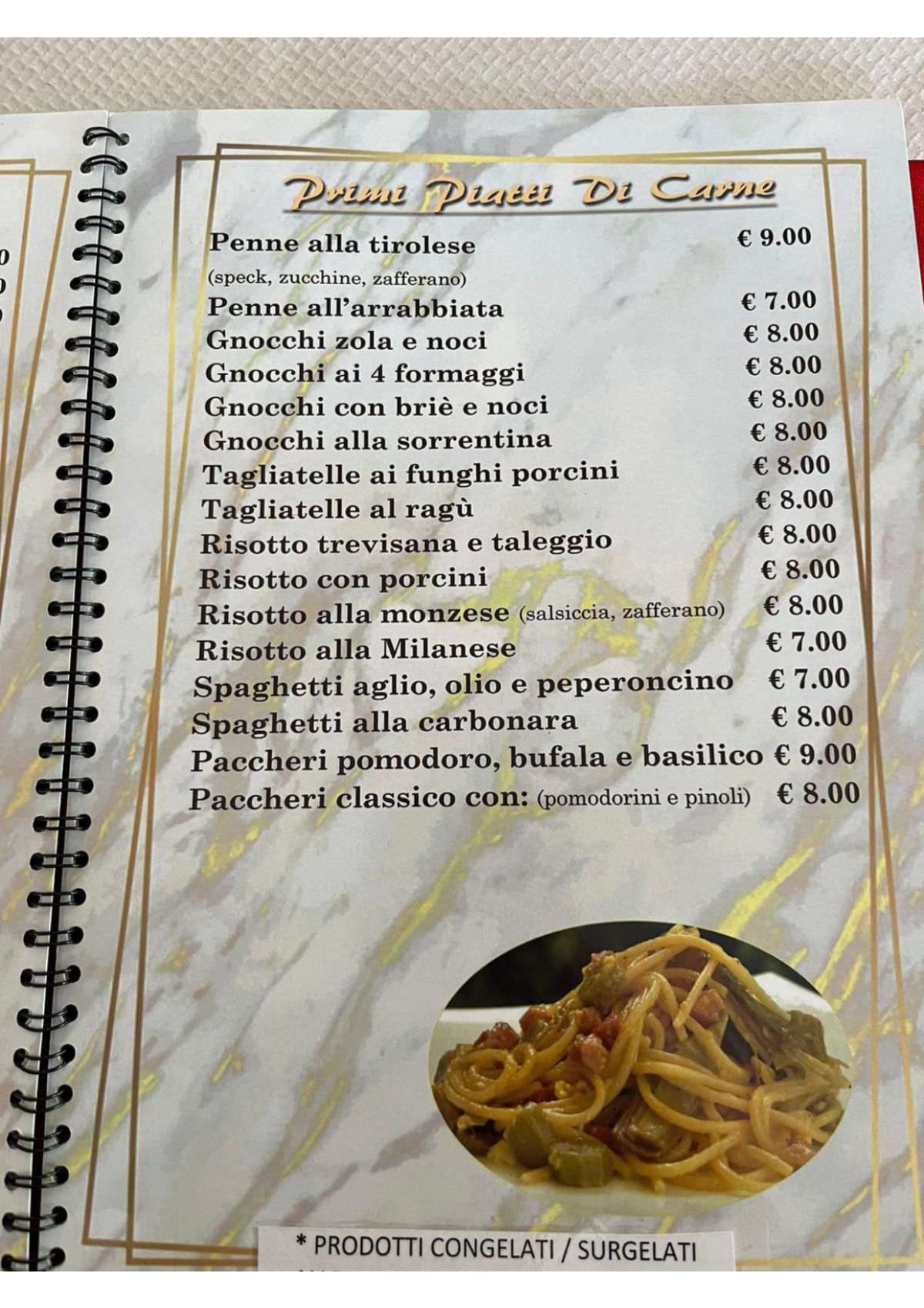 3 Cavalieri menu