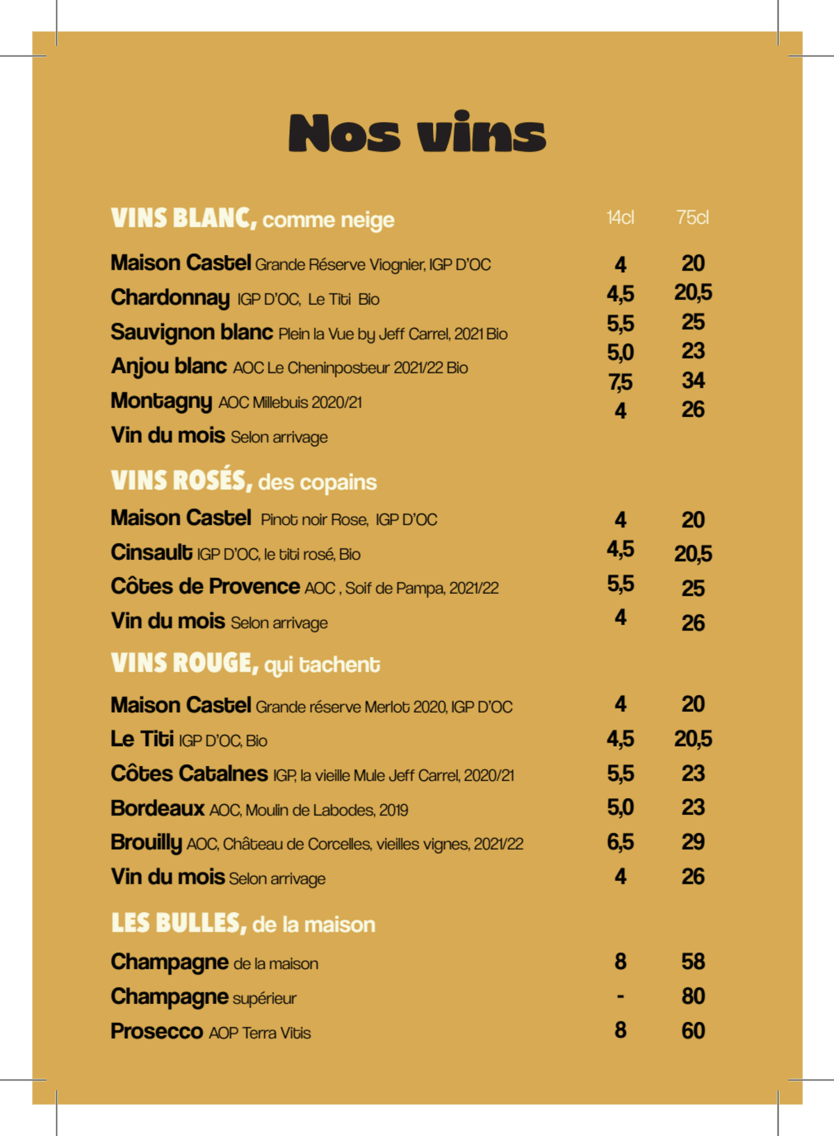 Carte et Menus 2024 Le Refuge à Paris TheFork