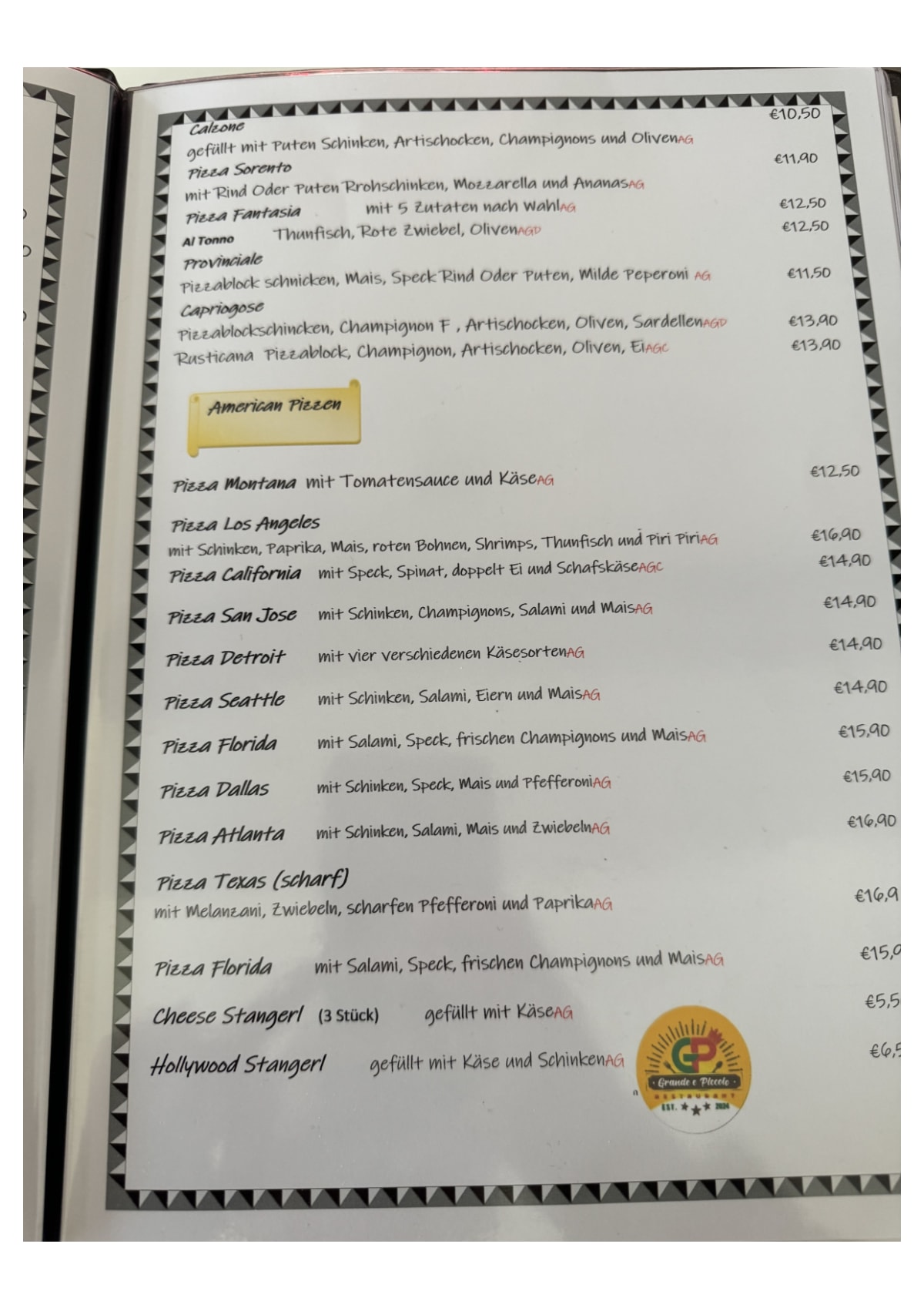 Menu 2024 Grande e Piccolo in Vienna TheFork